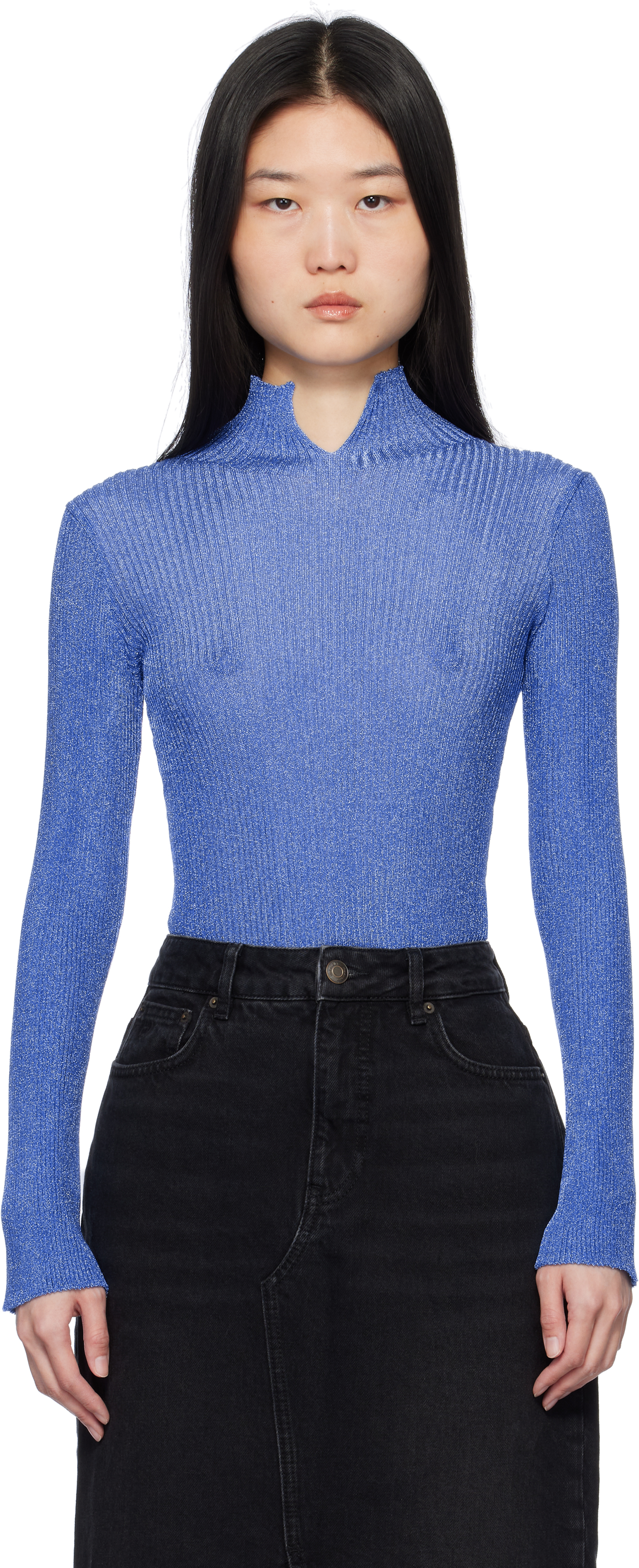 Holzweiler Blue Moonlight Turtleneck In 1354 Blue