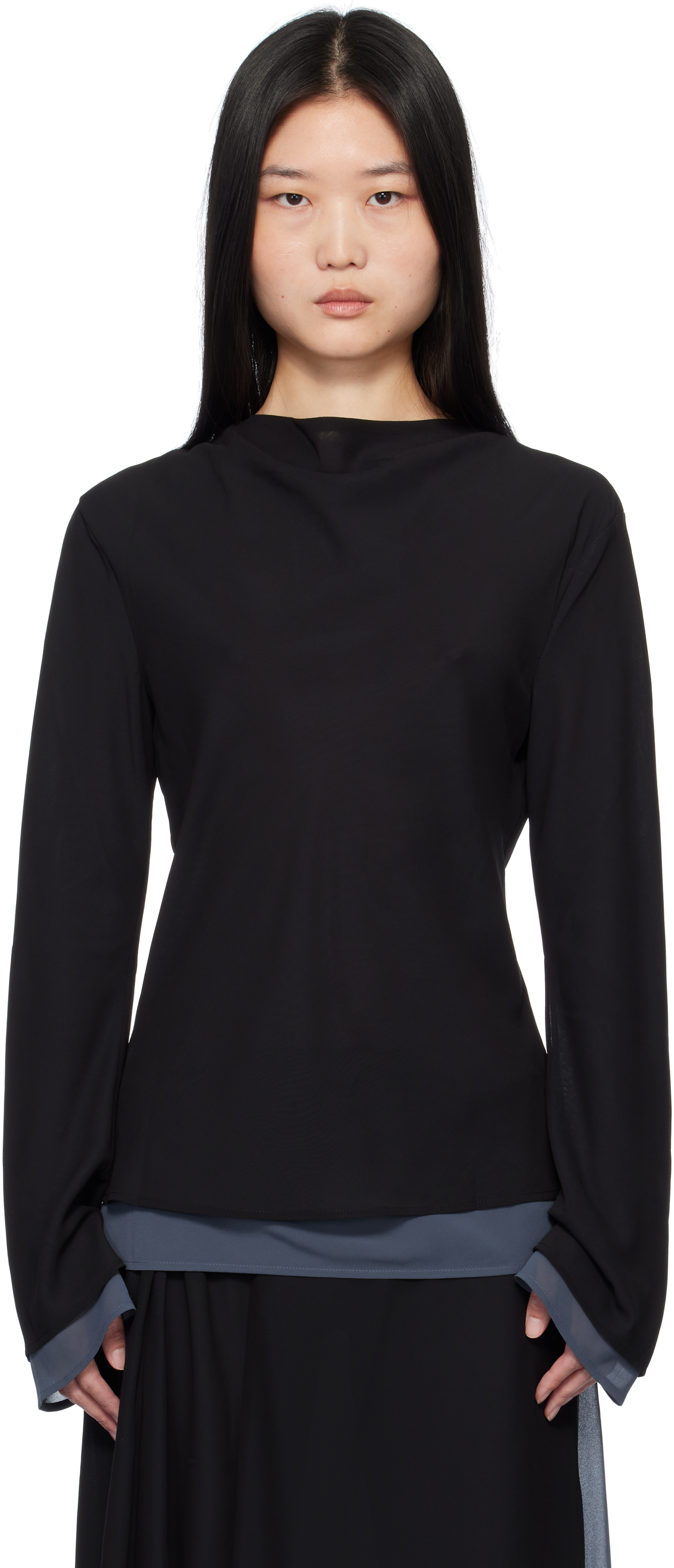 【関税込み】Holzweiler ブラック&ブルー Leika トップス Black & Blue Leika T-shirt by Holzweiler on Sale