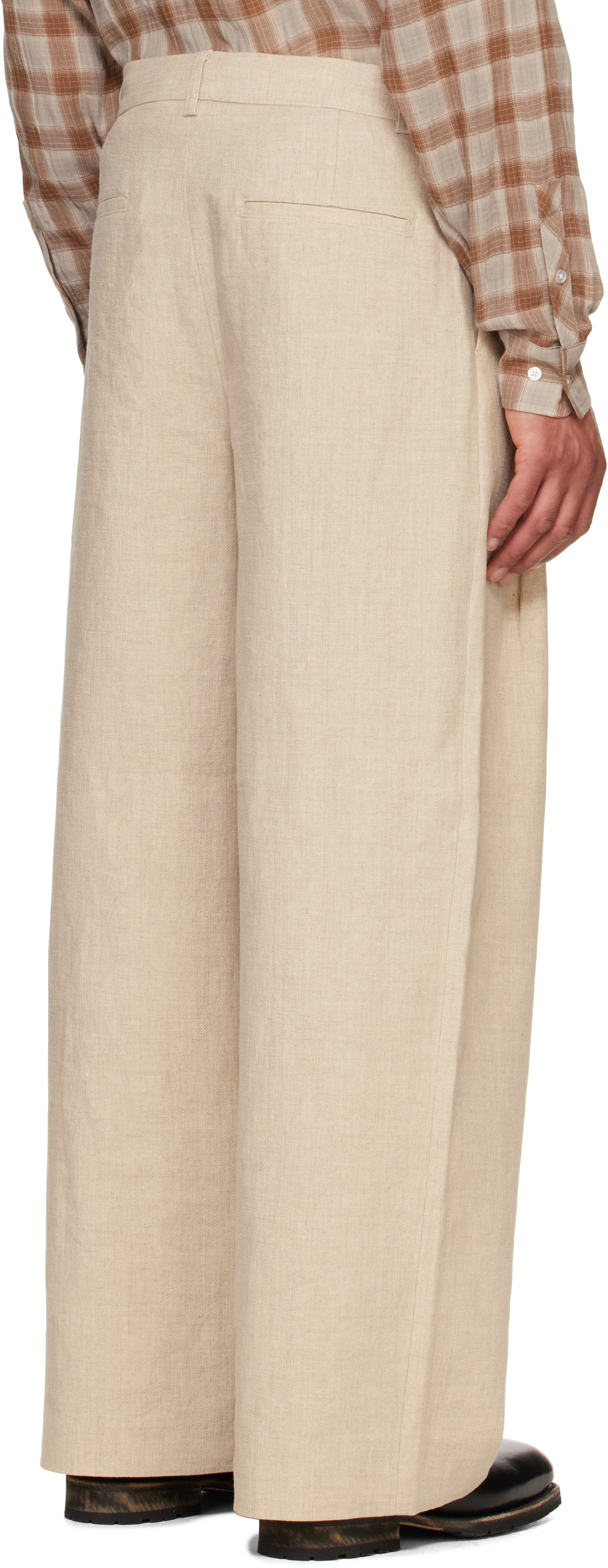 Holzweiler Beige Alex One Pleat Trousers In Ecru 1001