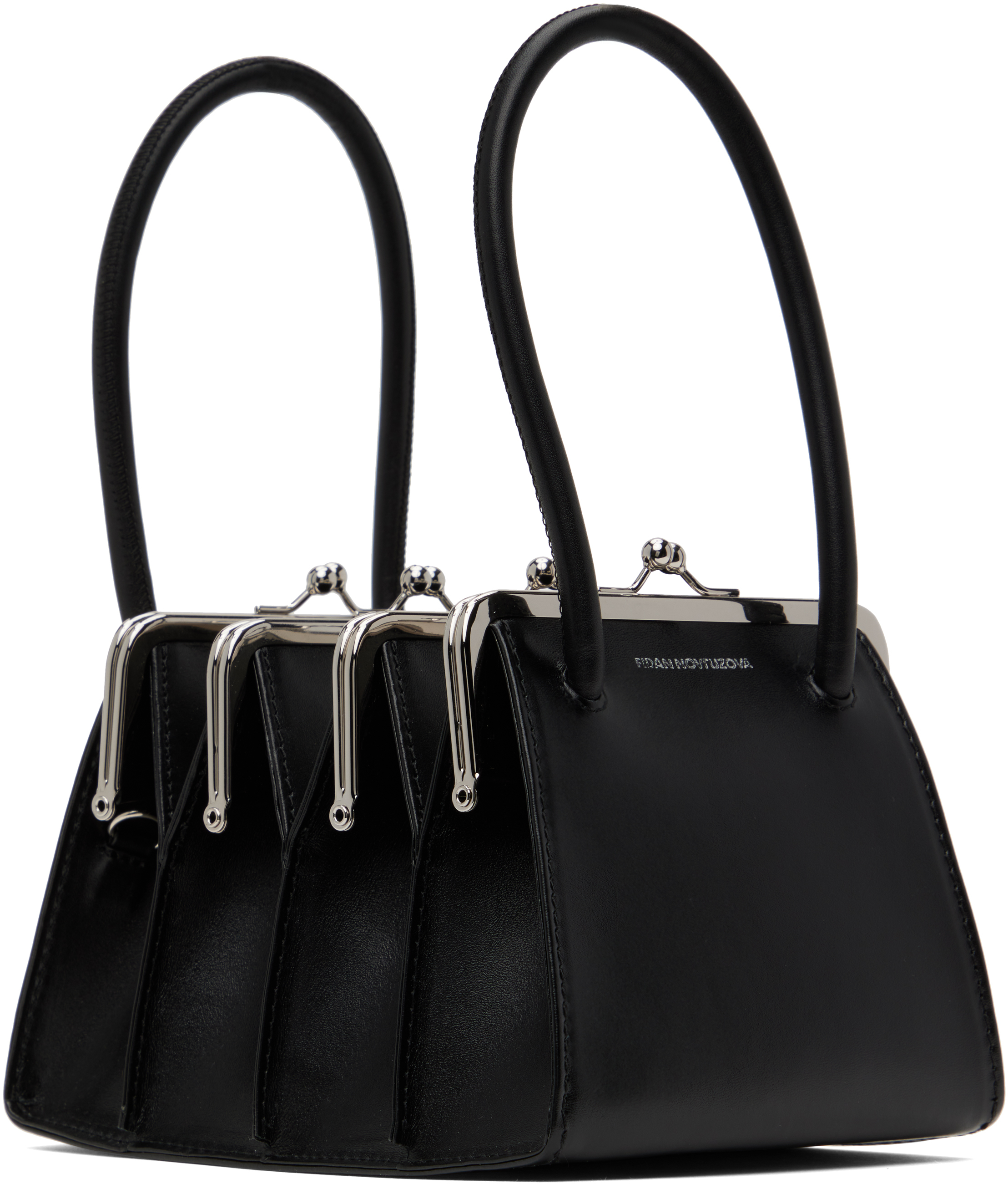 Shop Fidan Novruzova Black Boa Four Clasp Bag