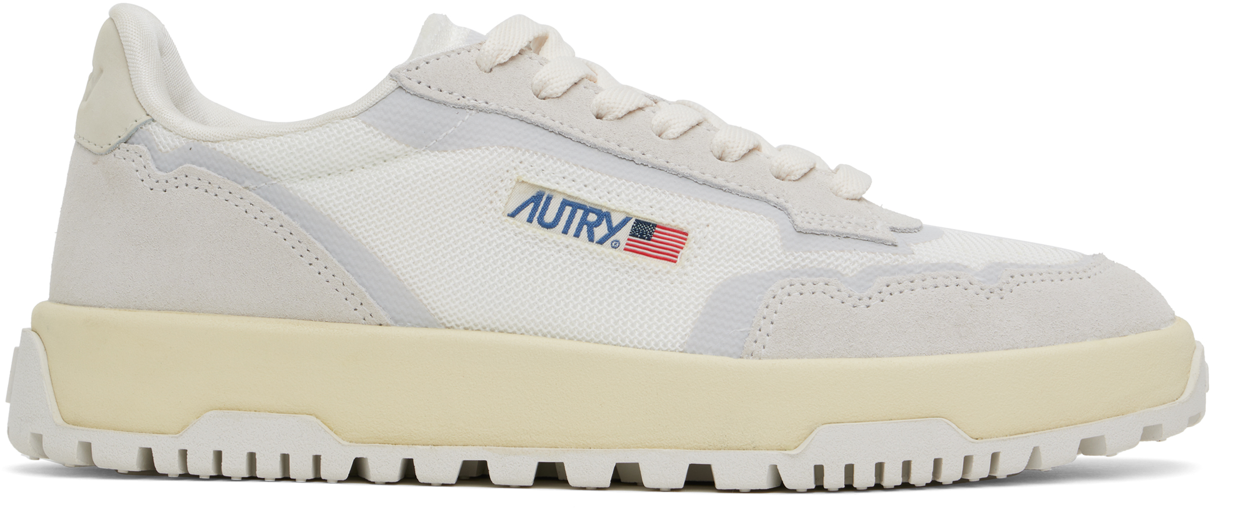 White & Gray Wildpace Low Sneakers