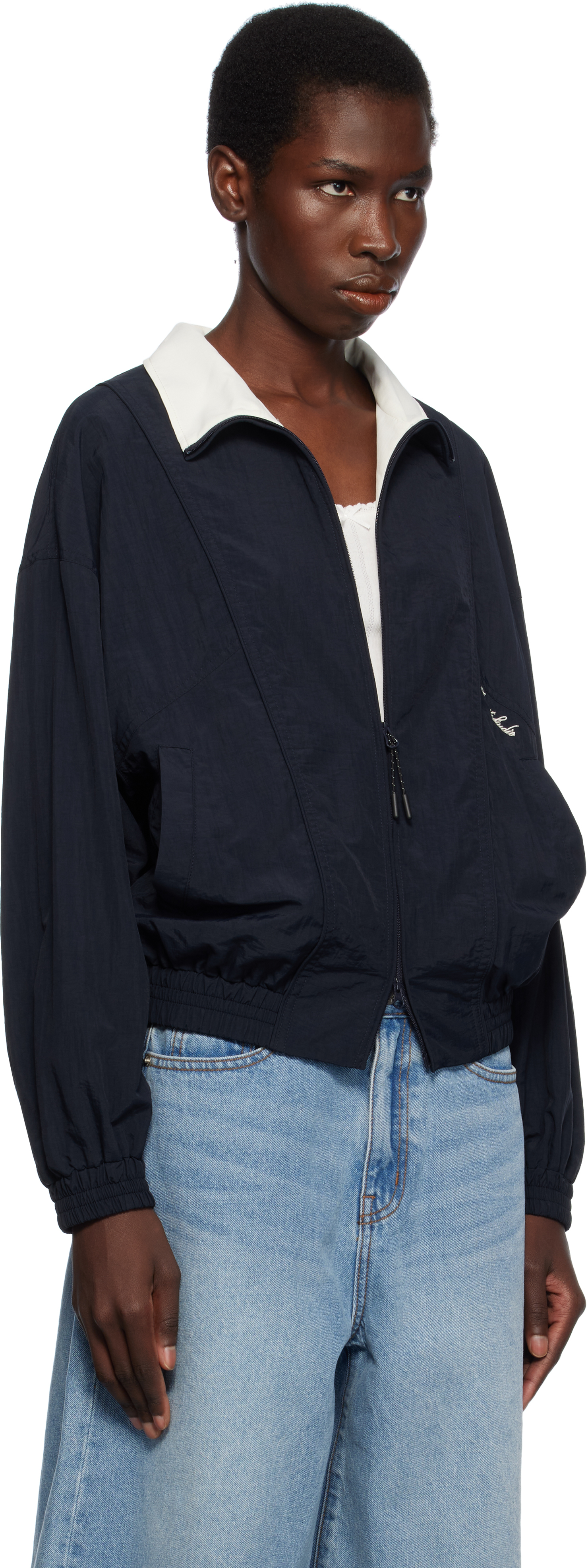 Dunst Navy Blocking Wind Breaker Jacket In Navy
