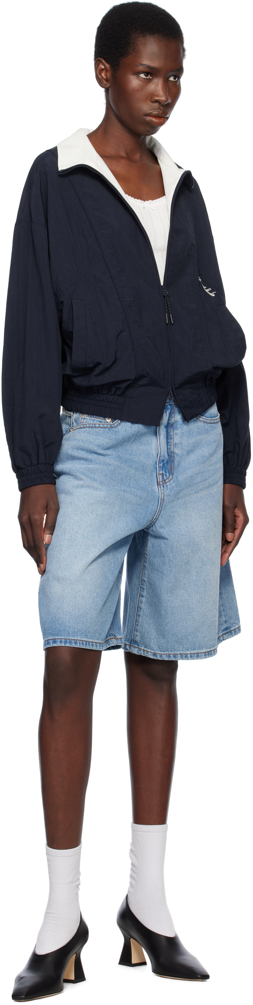 Dunst Navy Blocking Wind Breaker Jacket In Navy