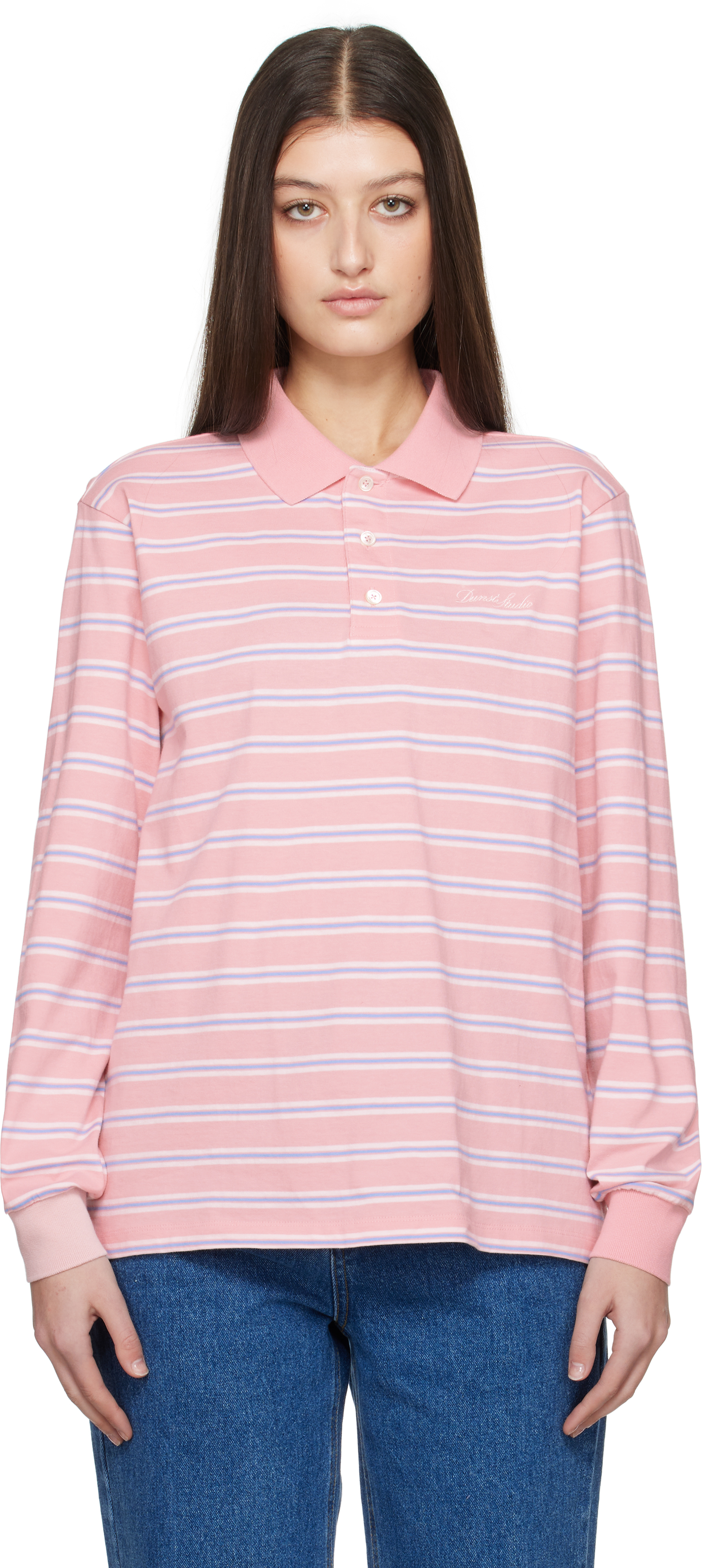 Pink Multi Stripe Collared Polo