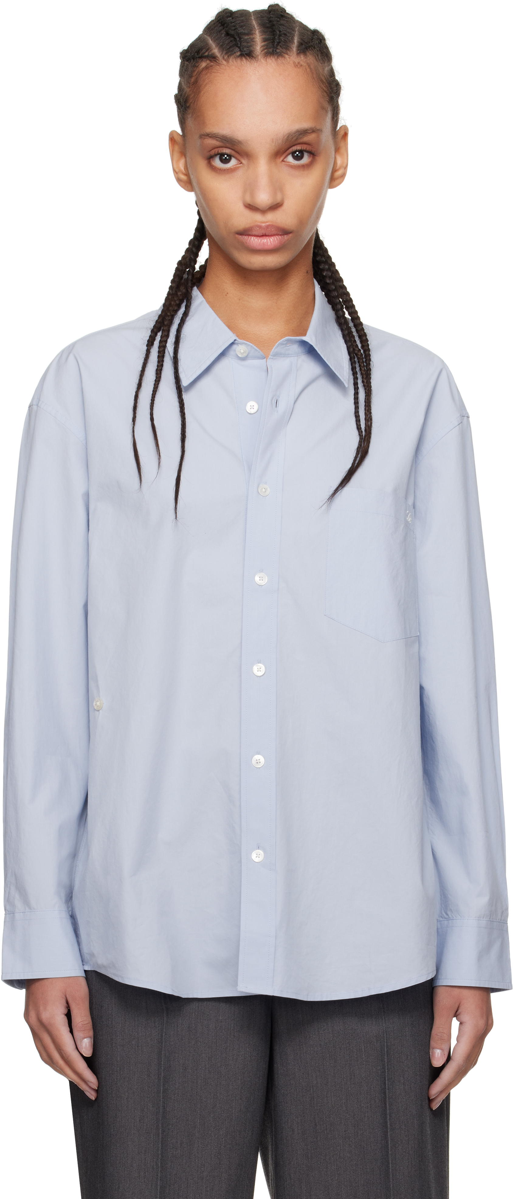 Blue Paperly Oversized Shirt