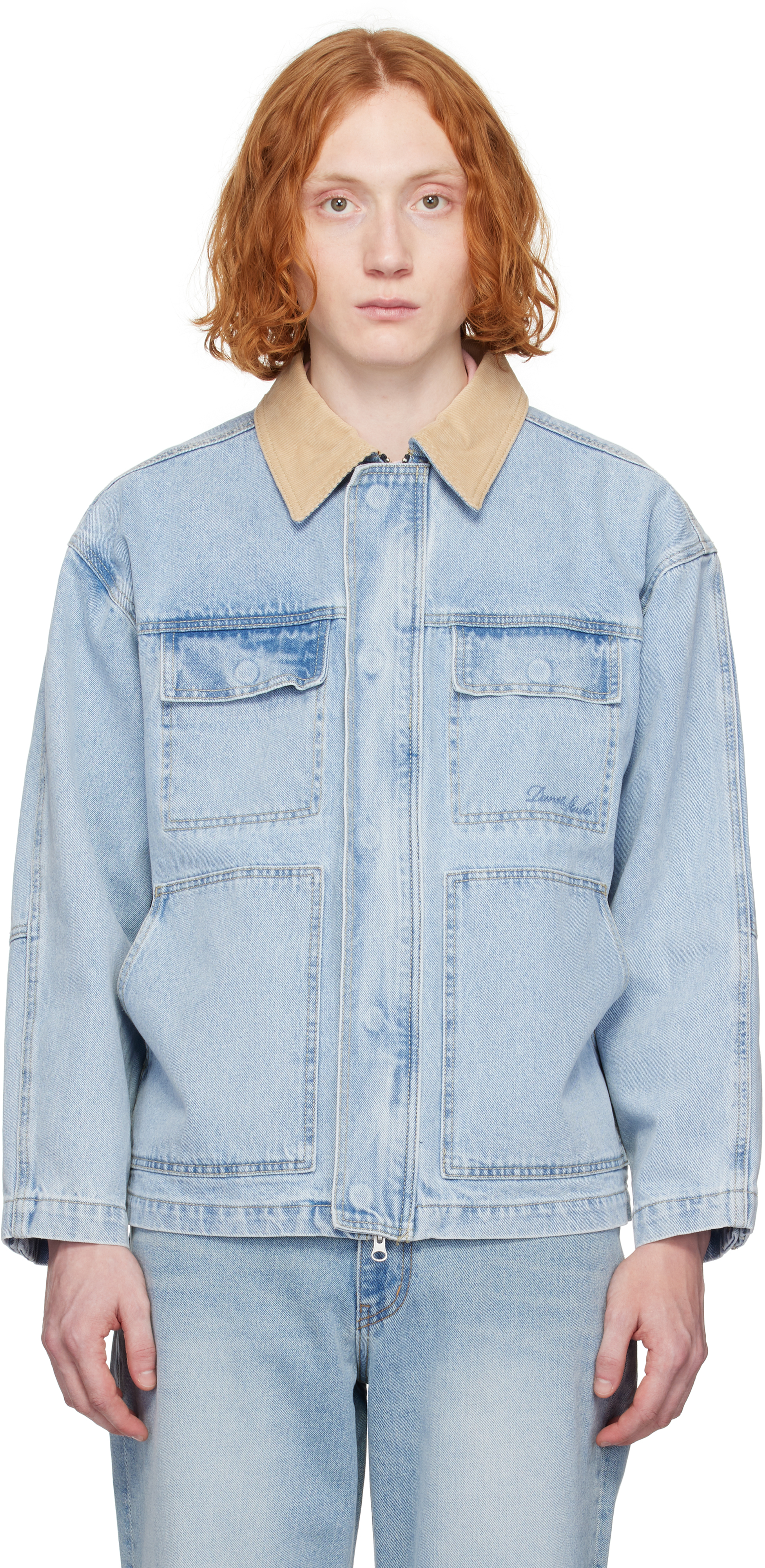 Blue Vintage Work Denim Jacket by Dunst on Sale