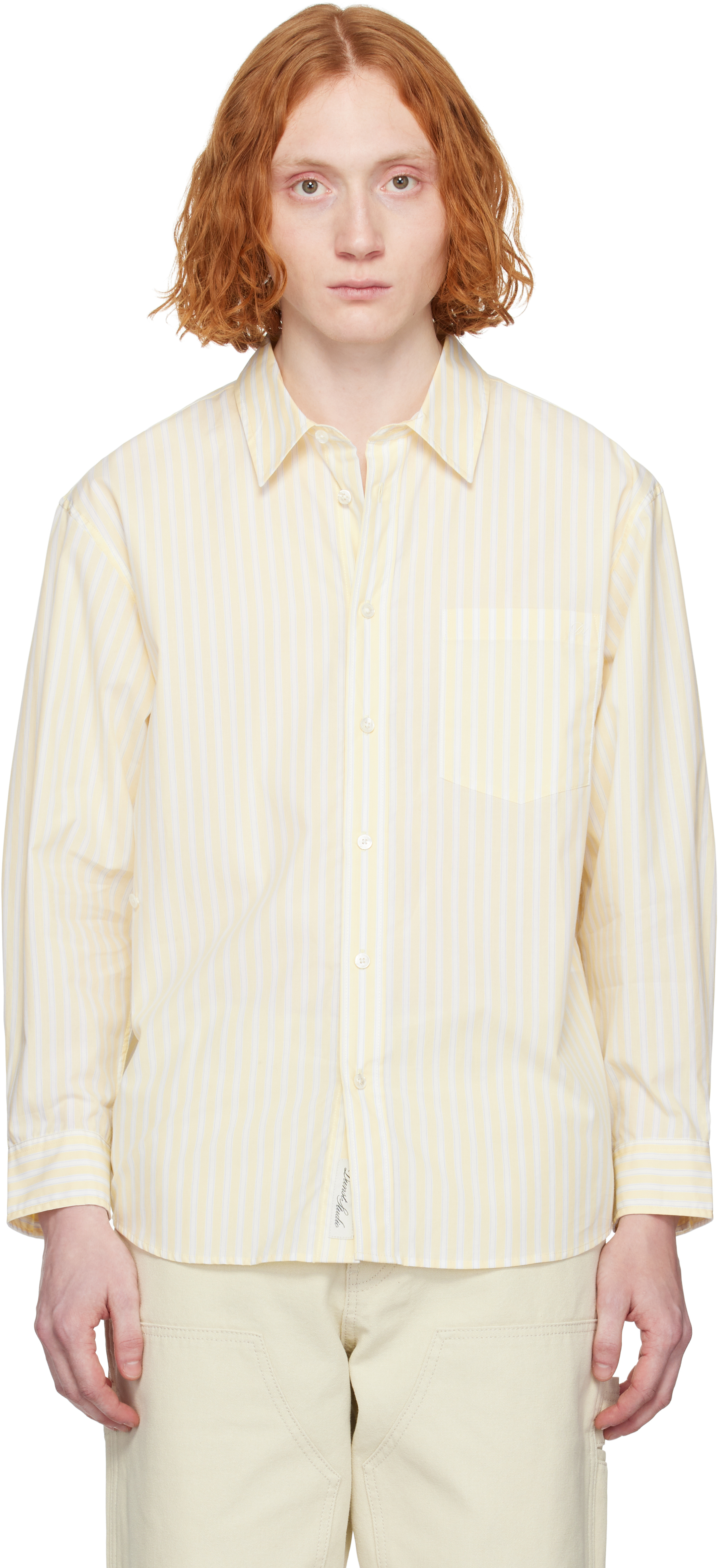 Yellow Oversized Striped Shirt