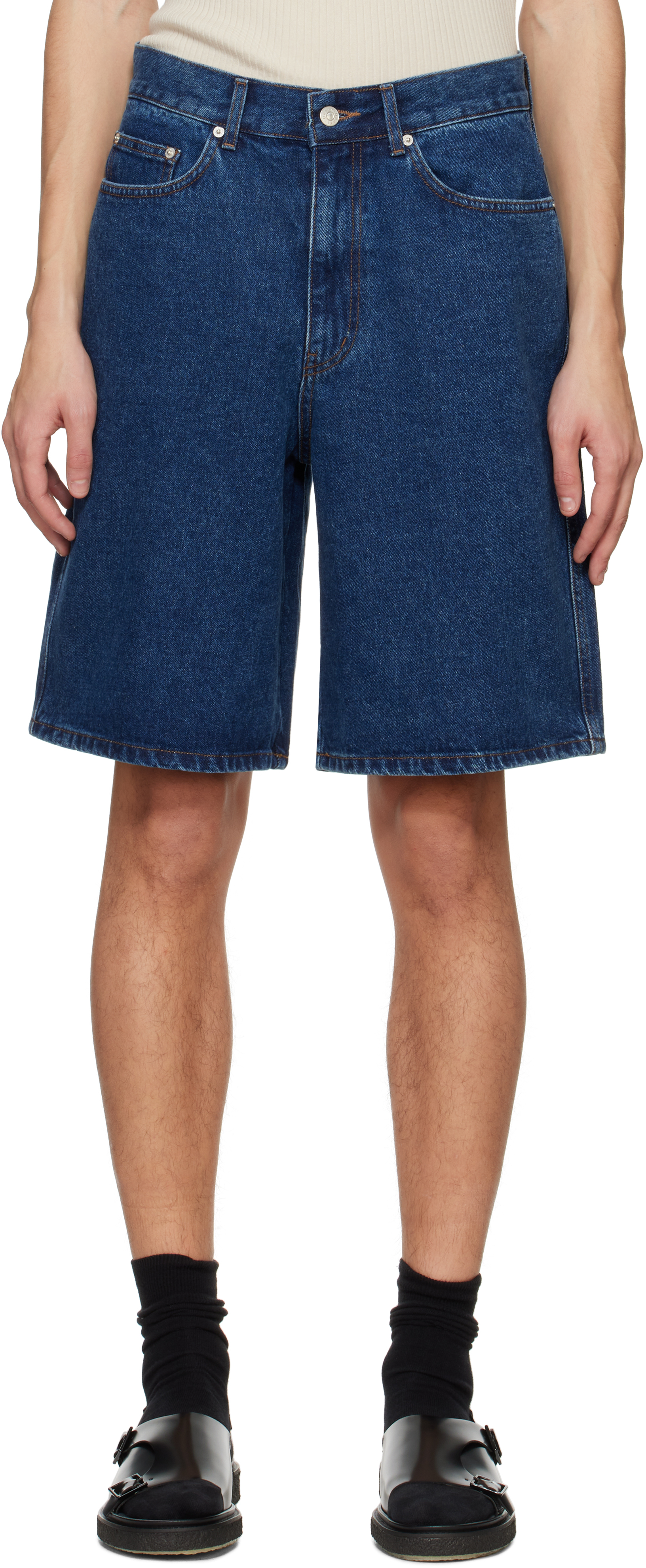 Blue Classic Baggy Denim Shorts