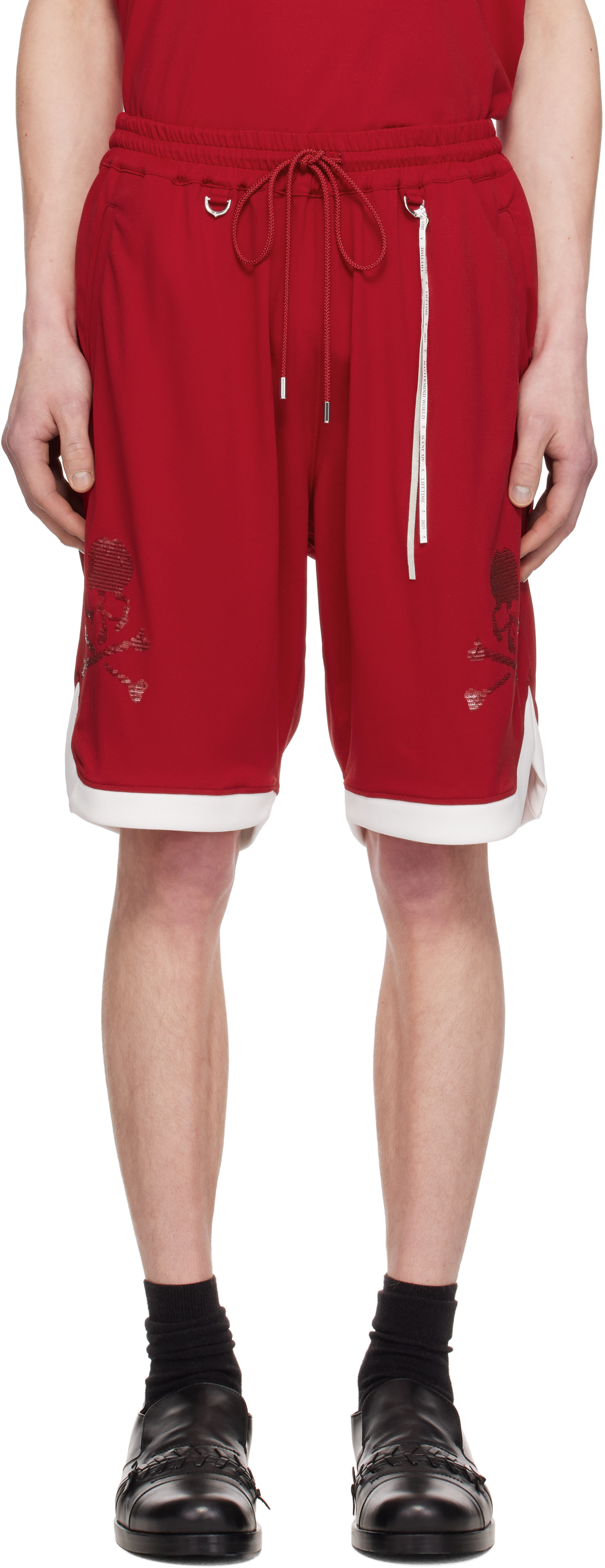 Red Basket Shorts by MASTERMIND WORLD on Sale