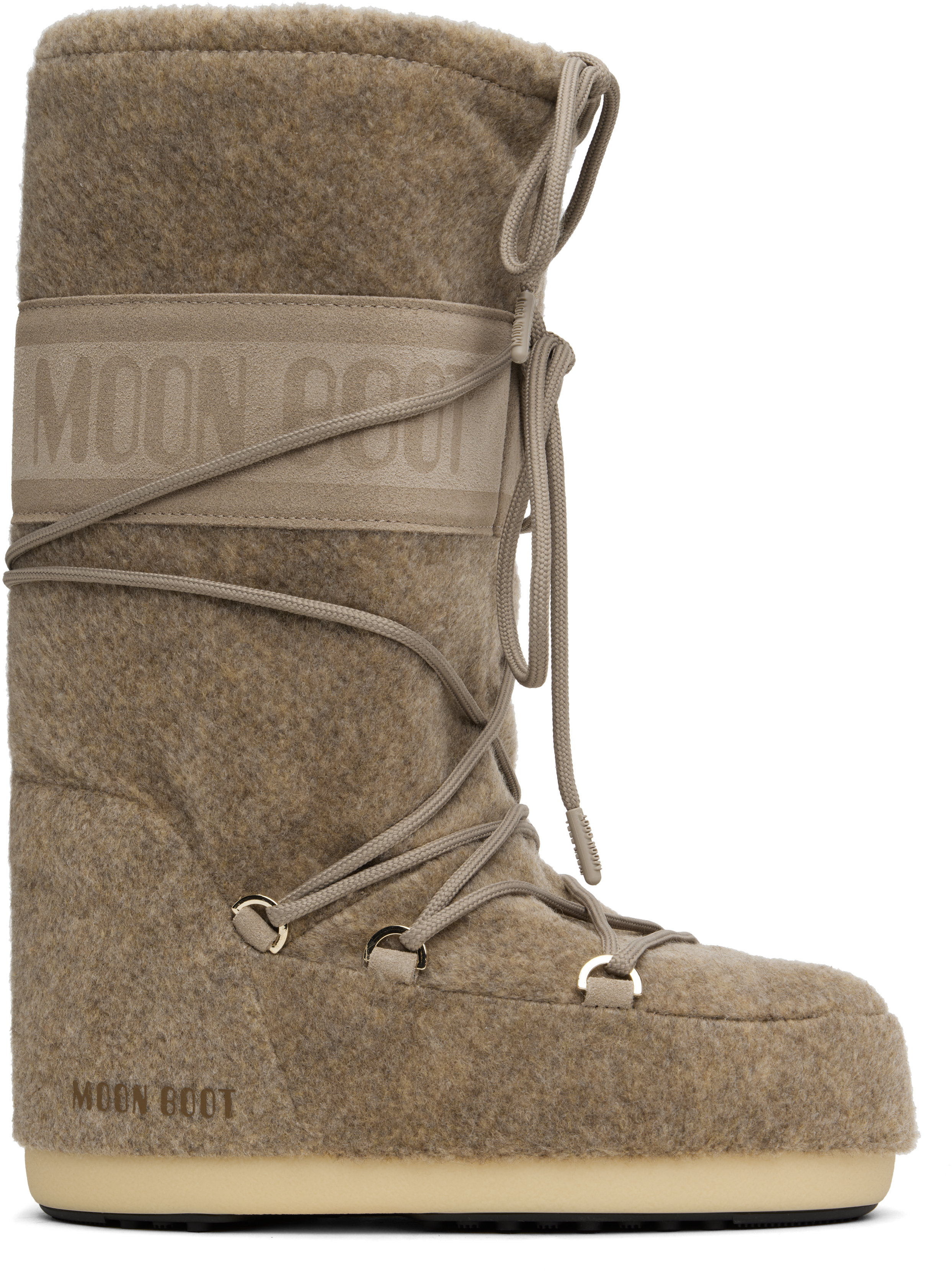 Beige Icon Felt Tall Boots