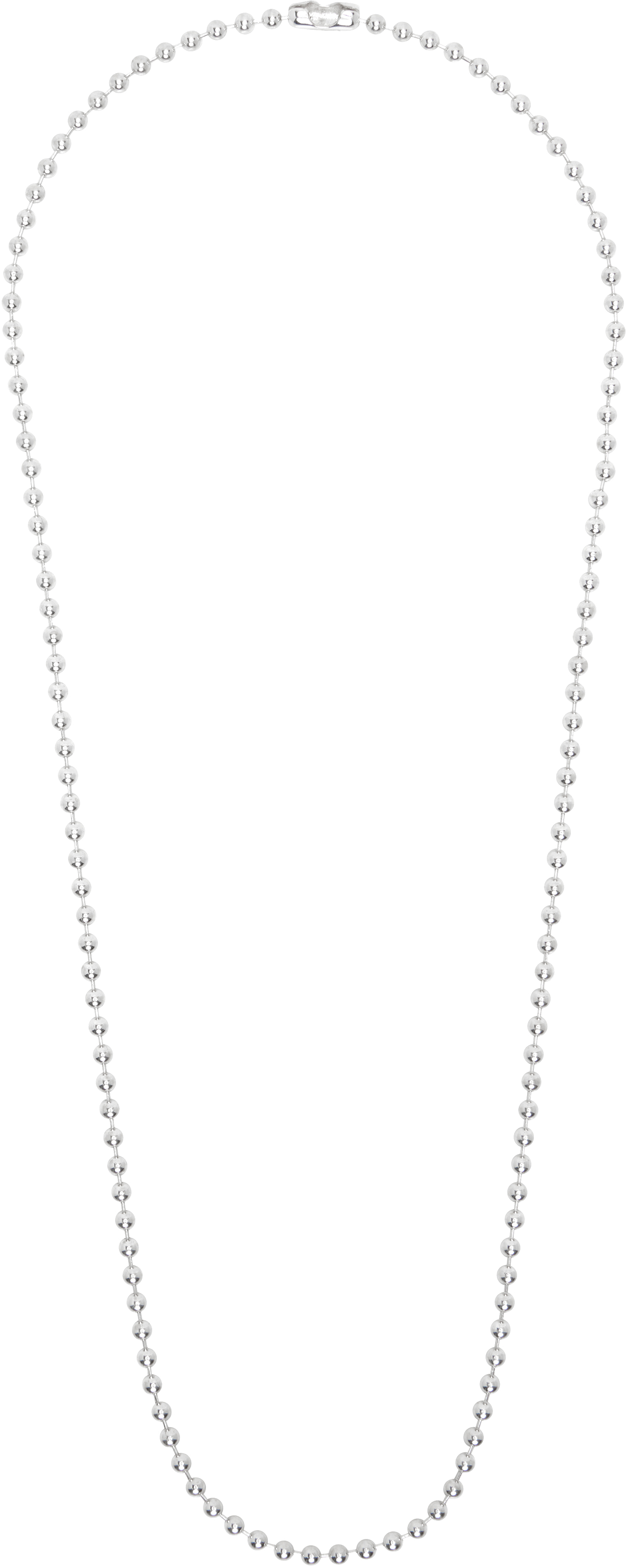 Silver Ball Chain Long Necklace