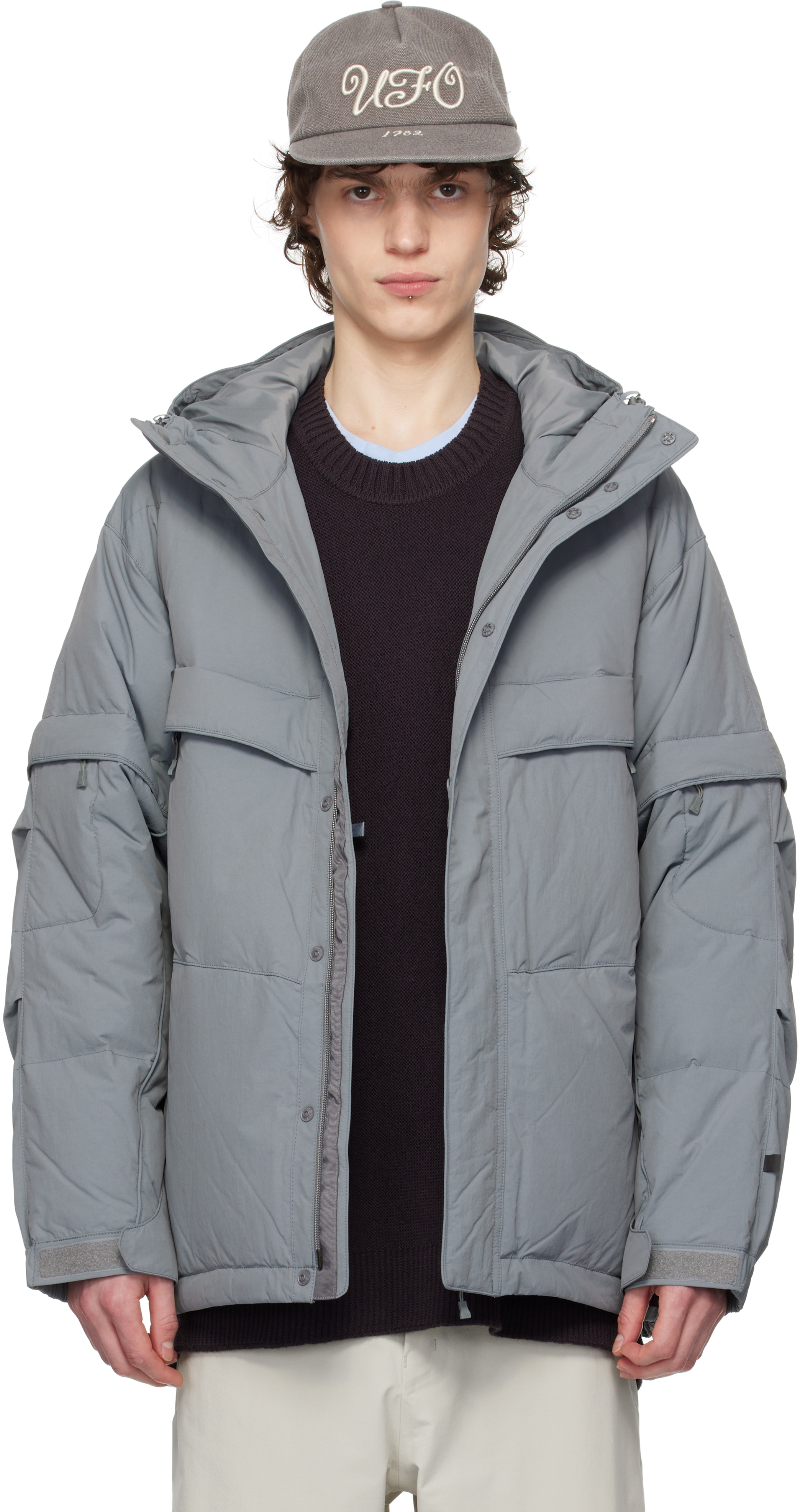 Gray Tech Ex-Weather Down Jacket