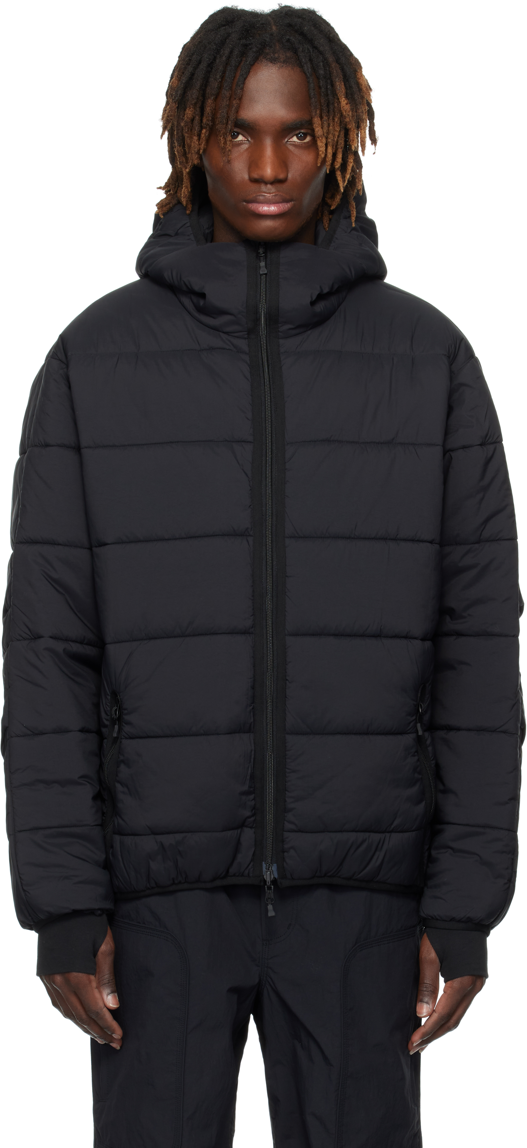 Black Tech Climbers Reversible Puffer Jacket