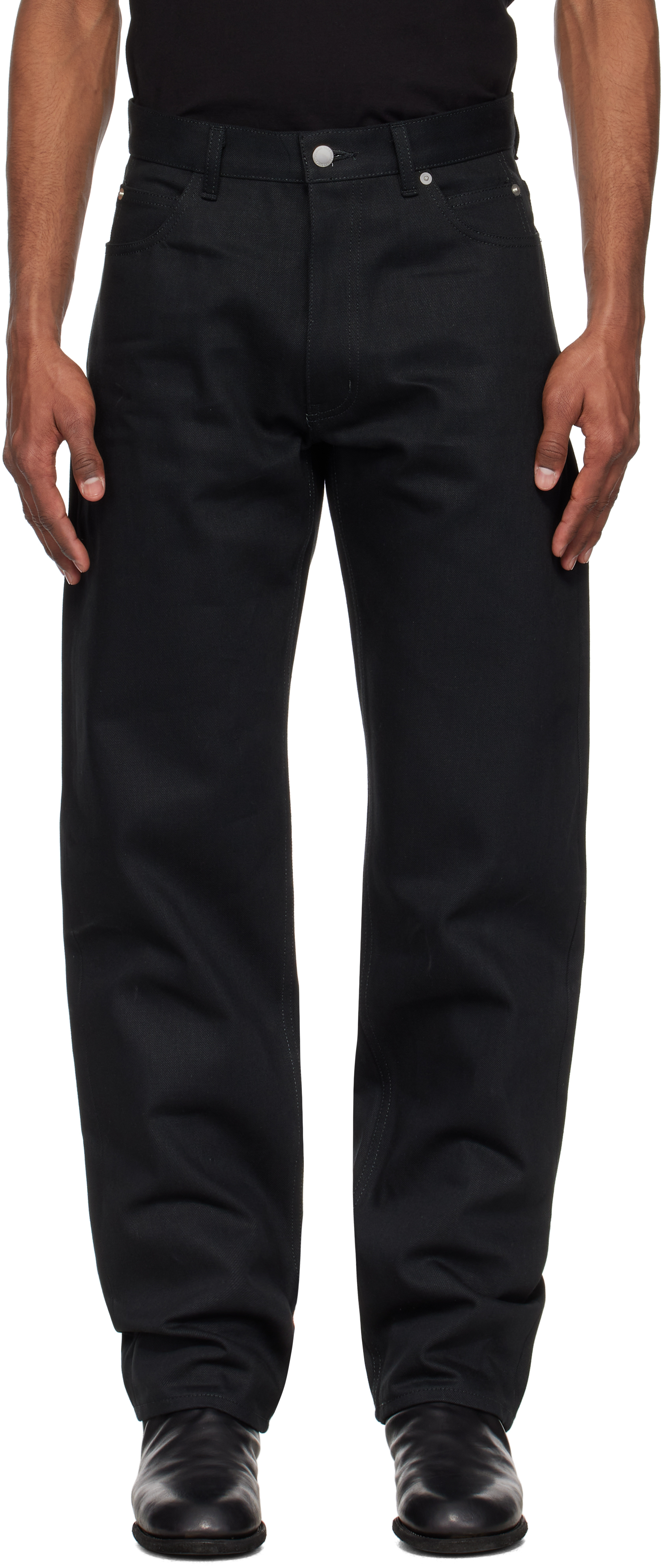 Black Loose Fit Jeans by TAKAHIROMIYASHITA TheSoloist. on Sale