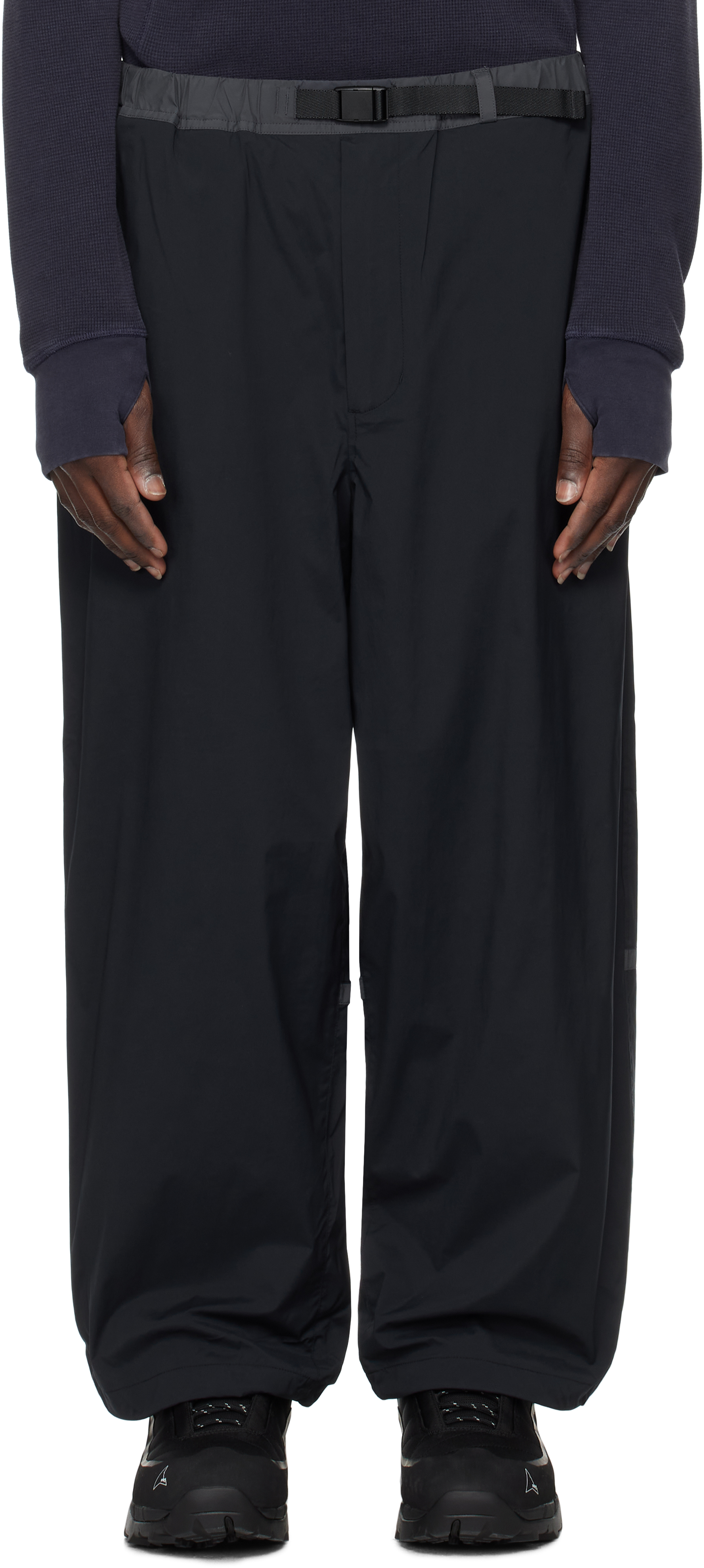 Black Tech Belted Extreme Trousers