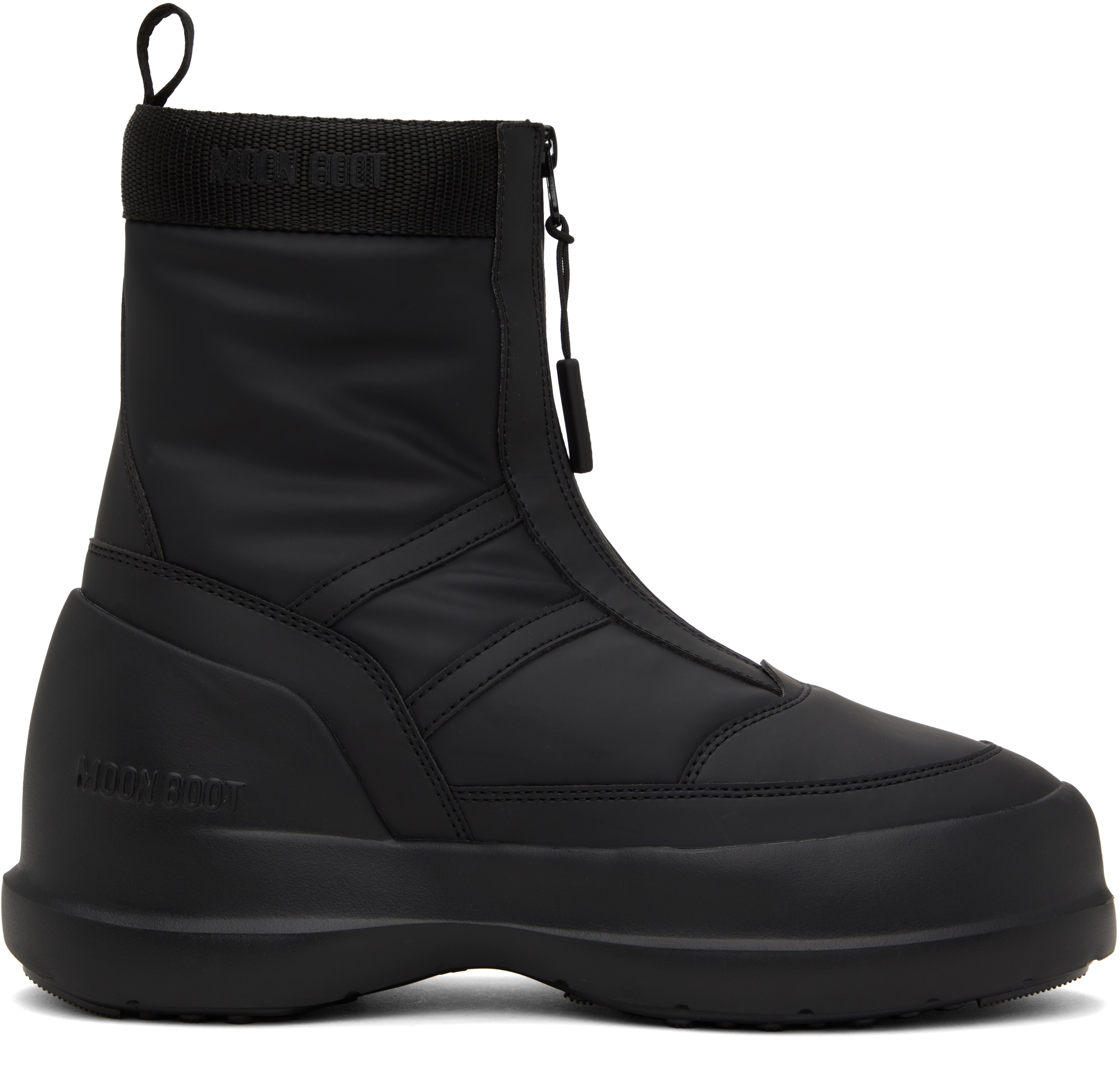 Shop Moon Boot Black Luna Zip Boots In N001 - Black