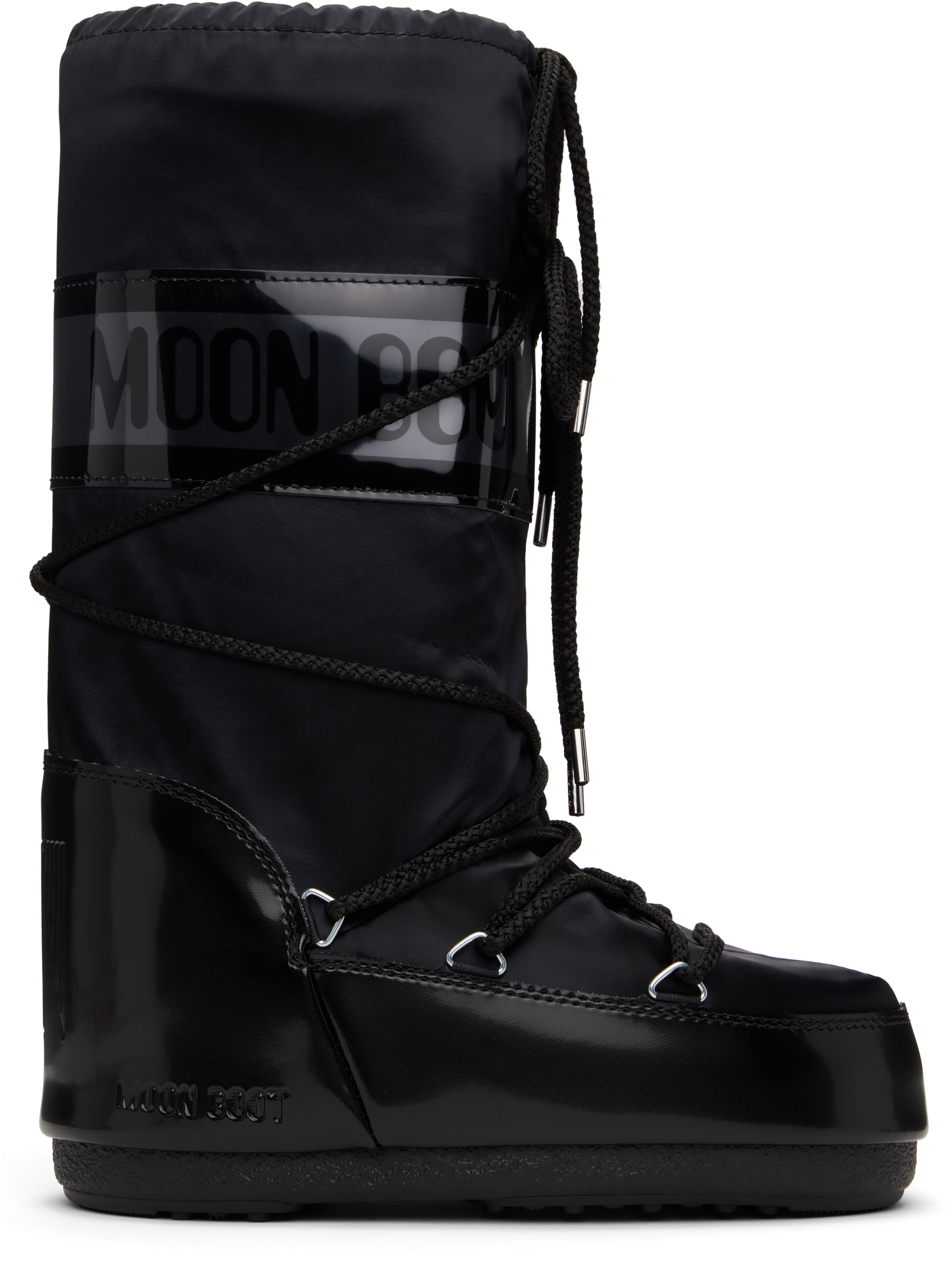 Black Icon Glance Satin Boots