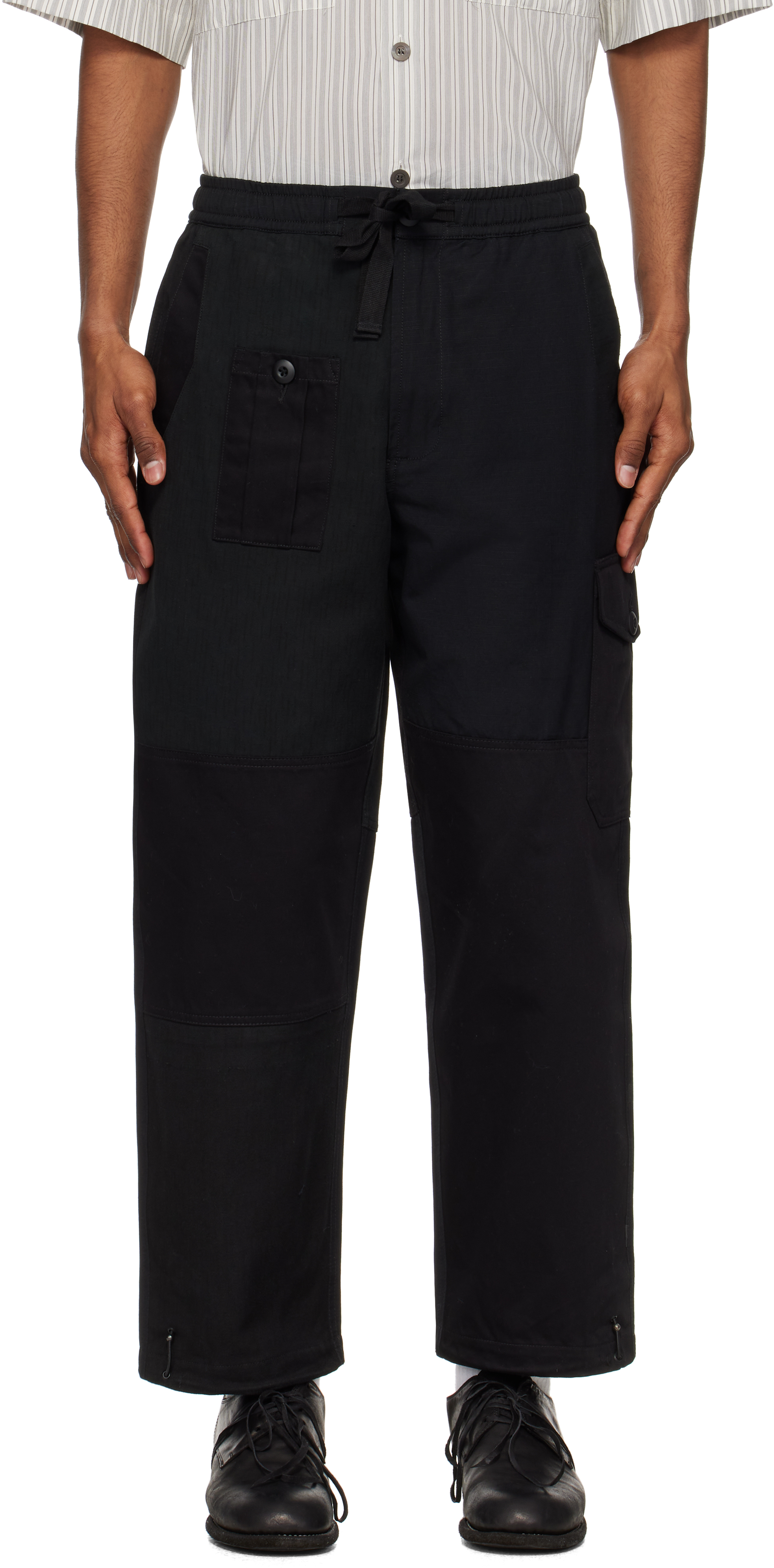 Maharishi Black 6087 Upcycled Loose Cargo Track Pants