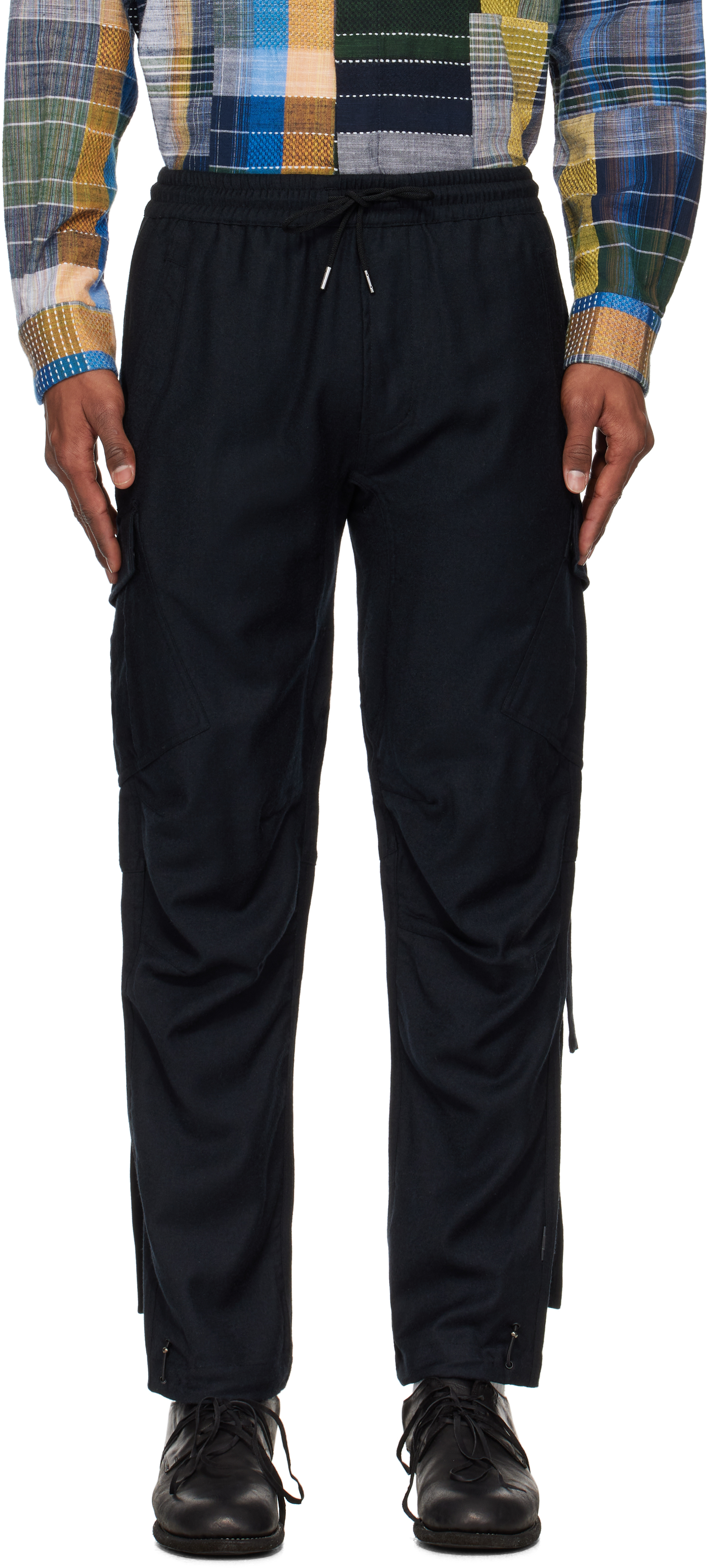 Maharishi Black 6068 Merino Wool Track Cargo Pants
