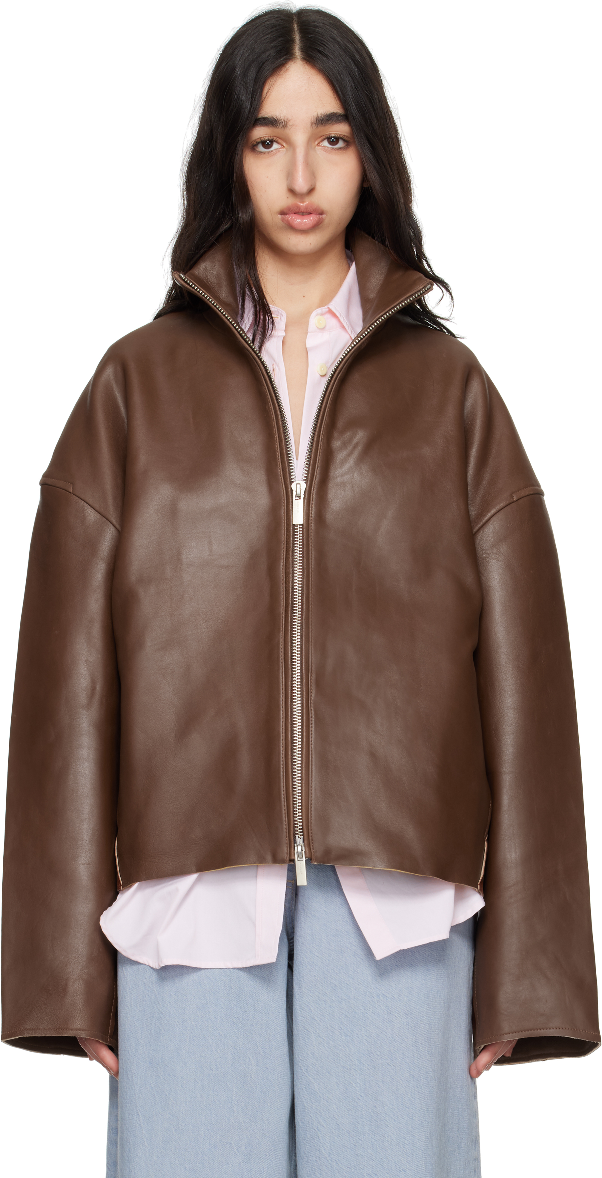 REMAIN BIRGER CHRISTENSEN ジャケット REMAIN Birger Christensen Black Zip Leather Bomber Jacket