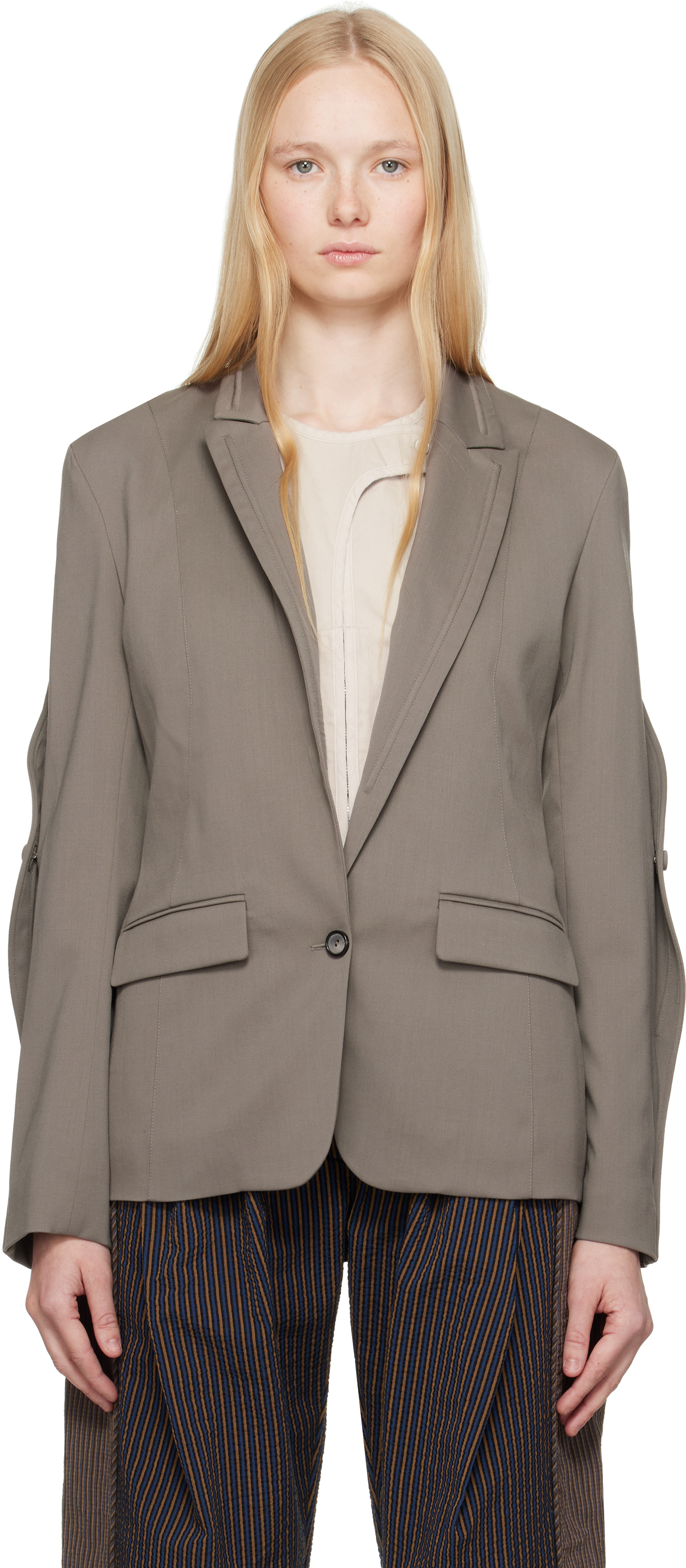 Kiko Kostadinov Gray Seneca Tailored Blazer