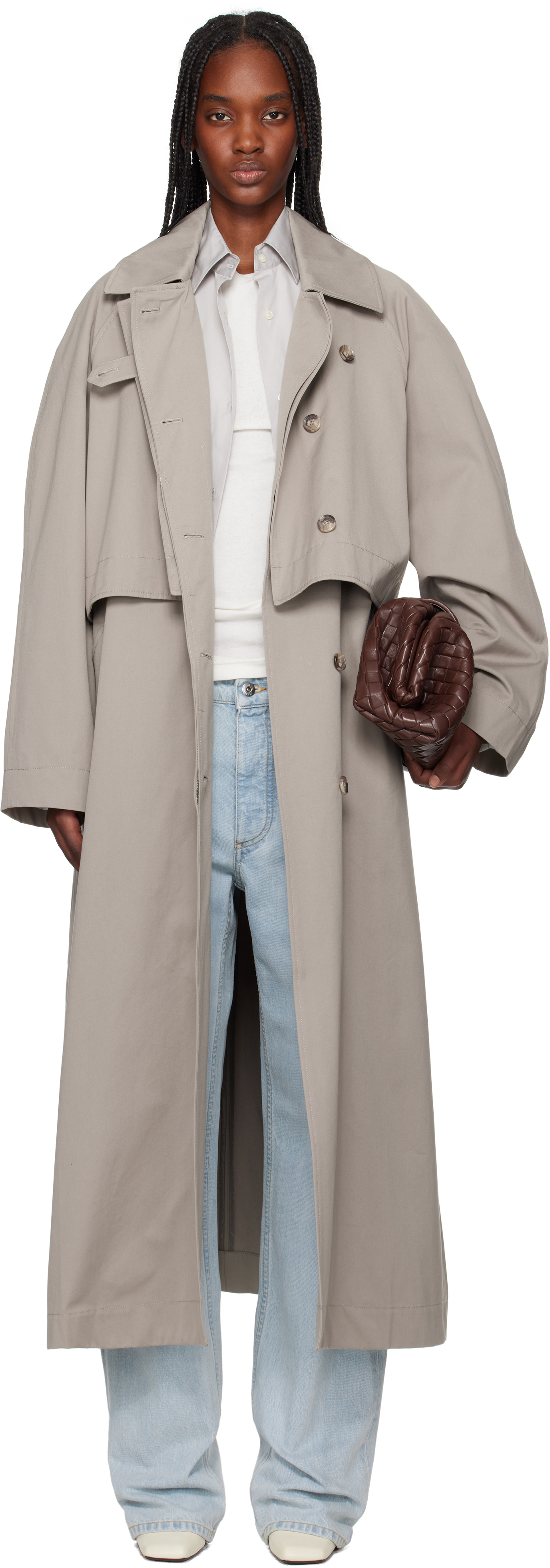 Beige Long Trench Coat