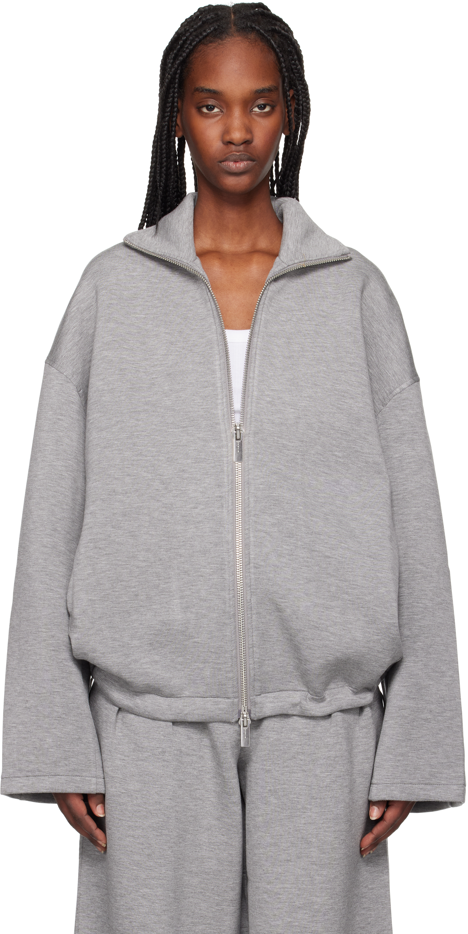 Gray Soft Zipped Jacket