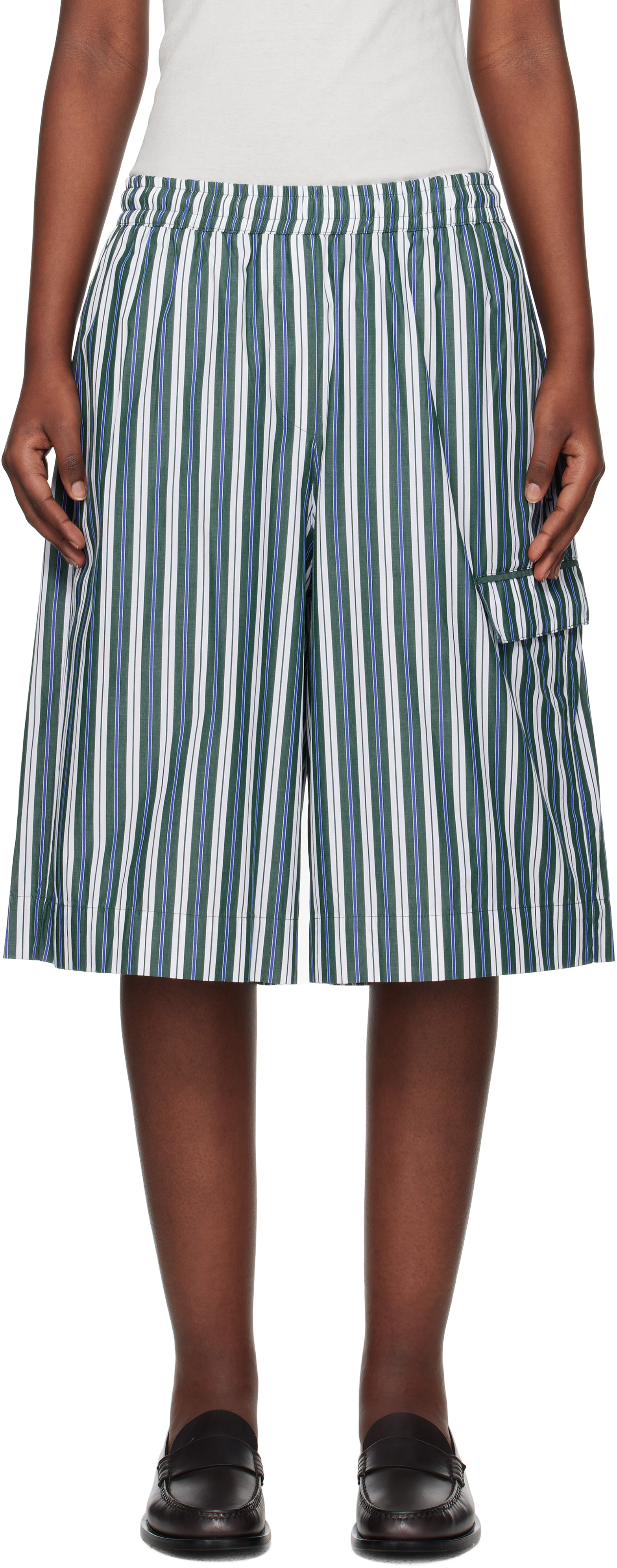 Green Poplin Basketball Shorts