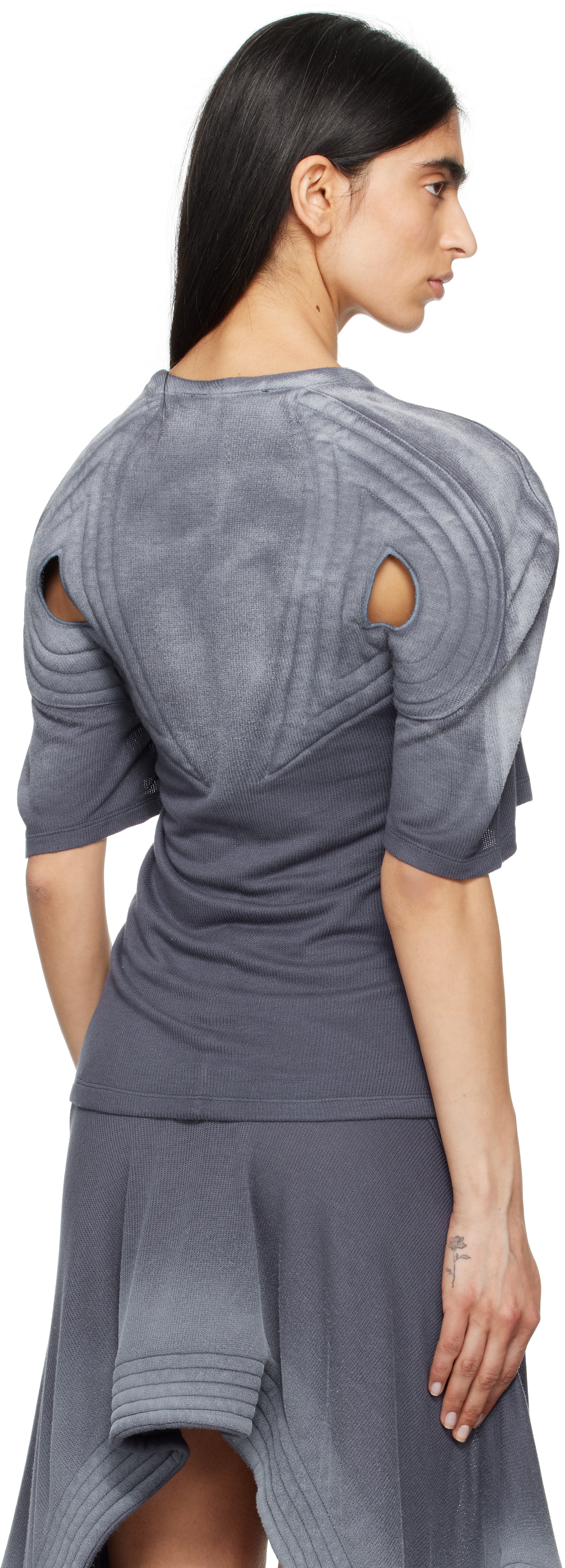 Kiko Kostadinov Navy Celritatem Padded T-shirt In Sky Blue