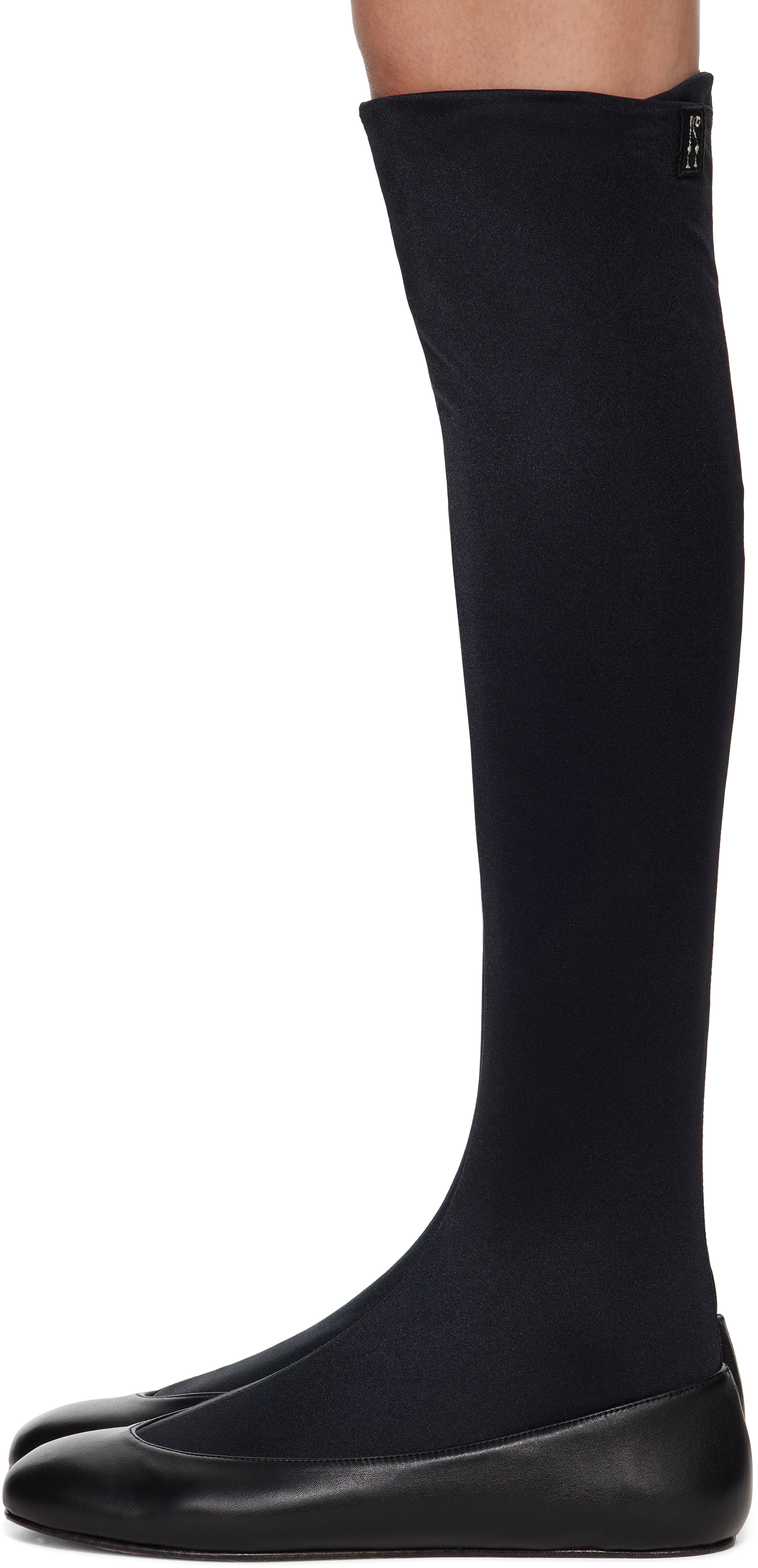 Kiko Kostadinov Black Proxima Long Black Ballerina Flats In Sable Black