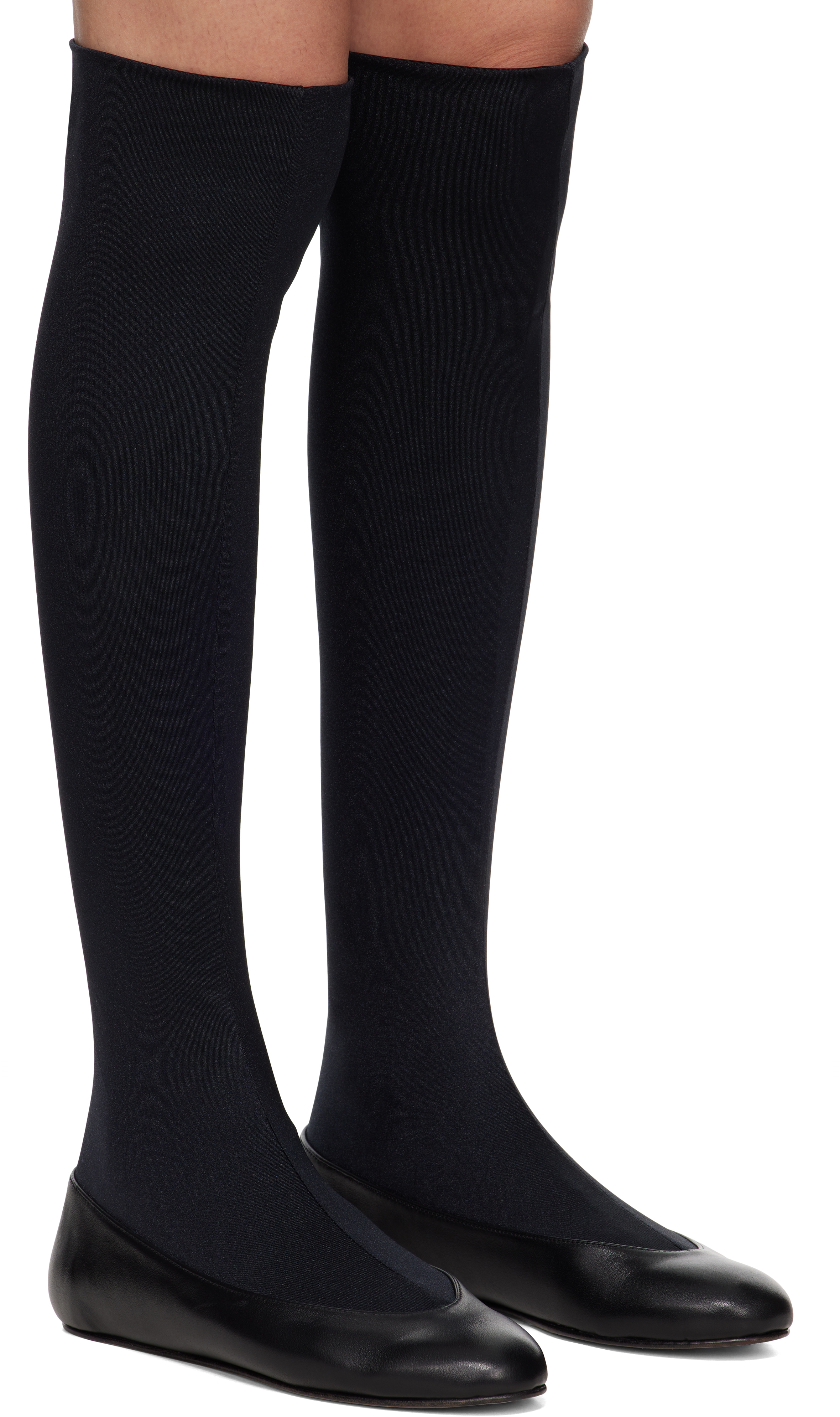 Kiko Kostadinov Black Proxima Long Black Ballerina Flats In Sable Black