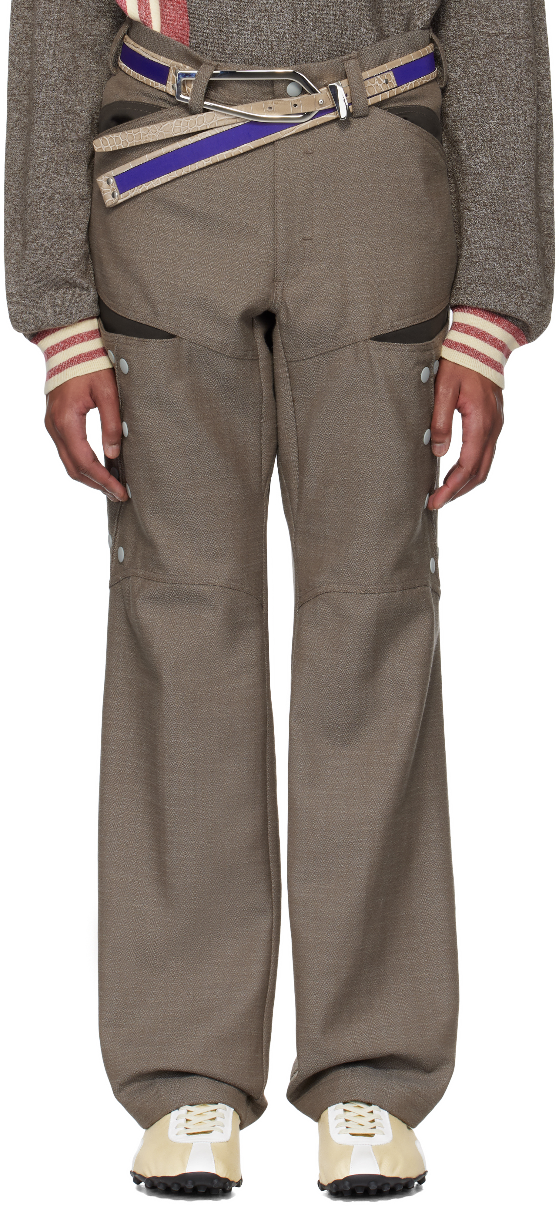 Brown Inex Snap Trousers