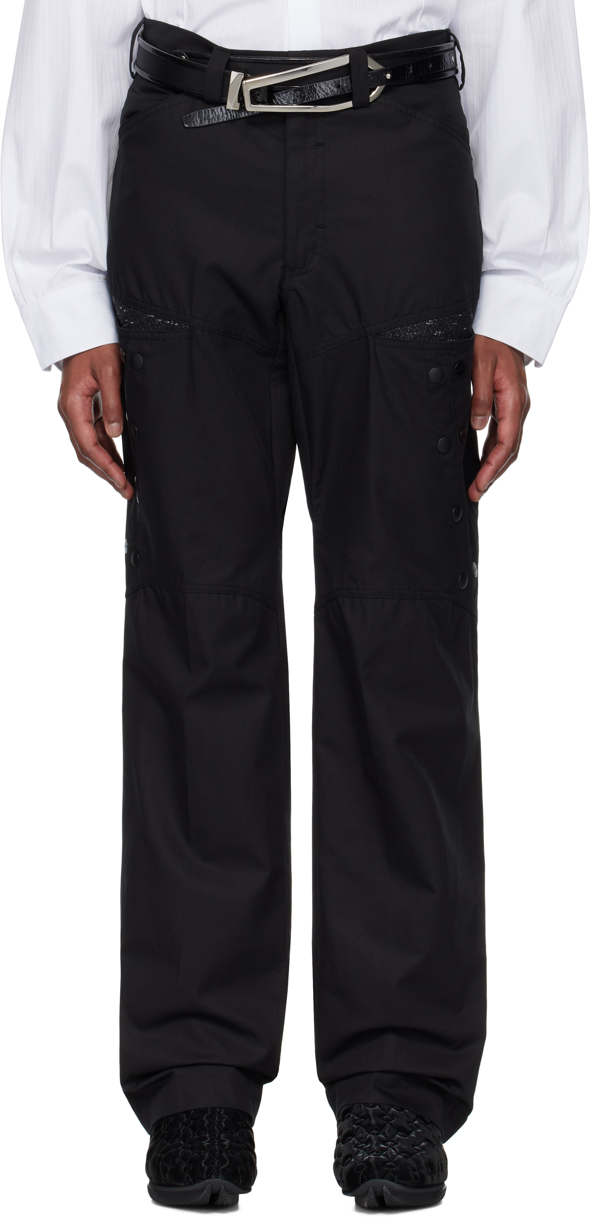 Black Inex Snap Trousers