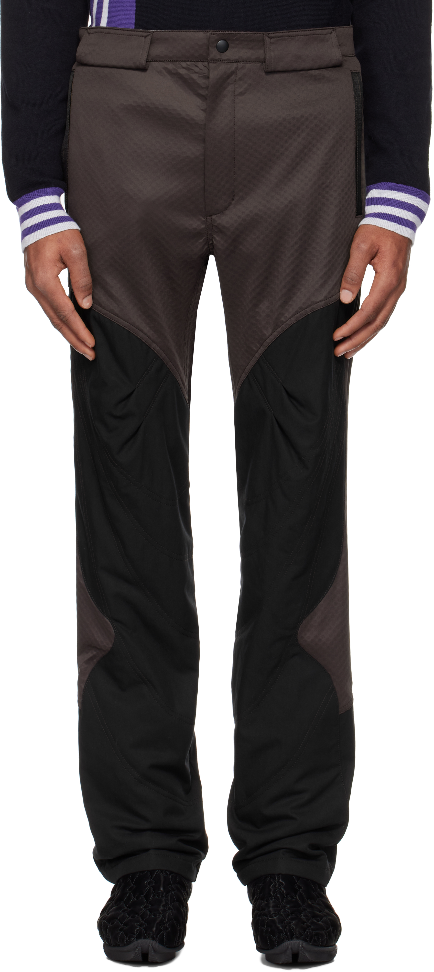 Brown 
Black Solix Zip Trousers