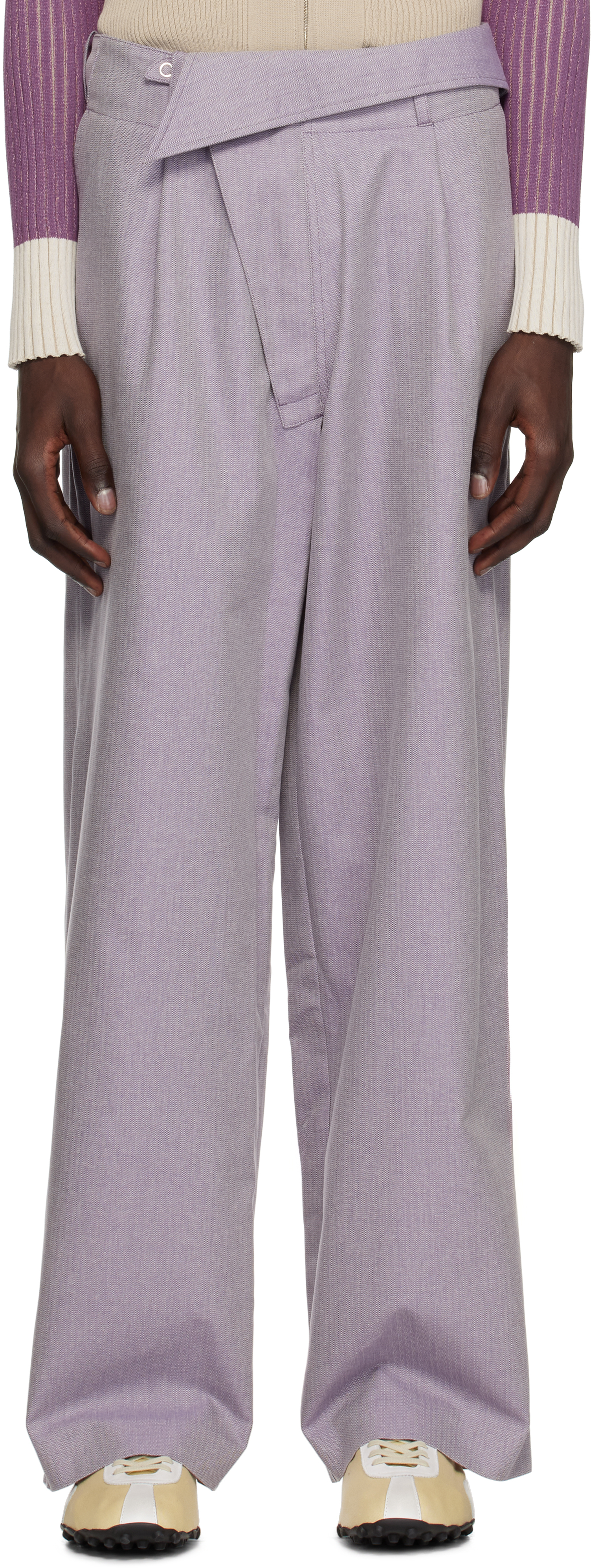 Purple Navin Wide Trousers by Kiko Kostadinov on Sale