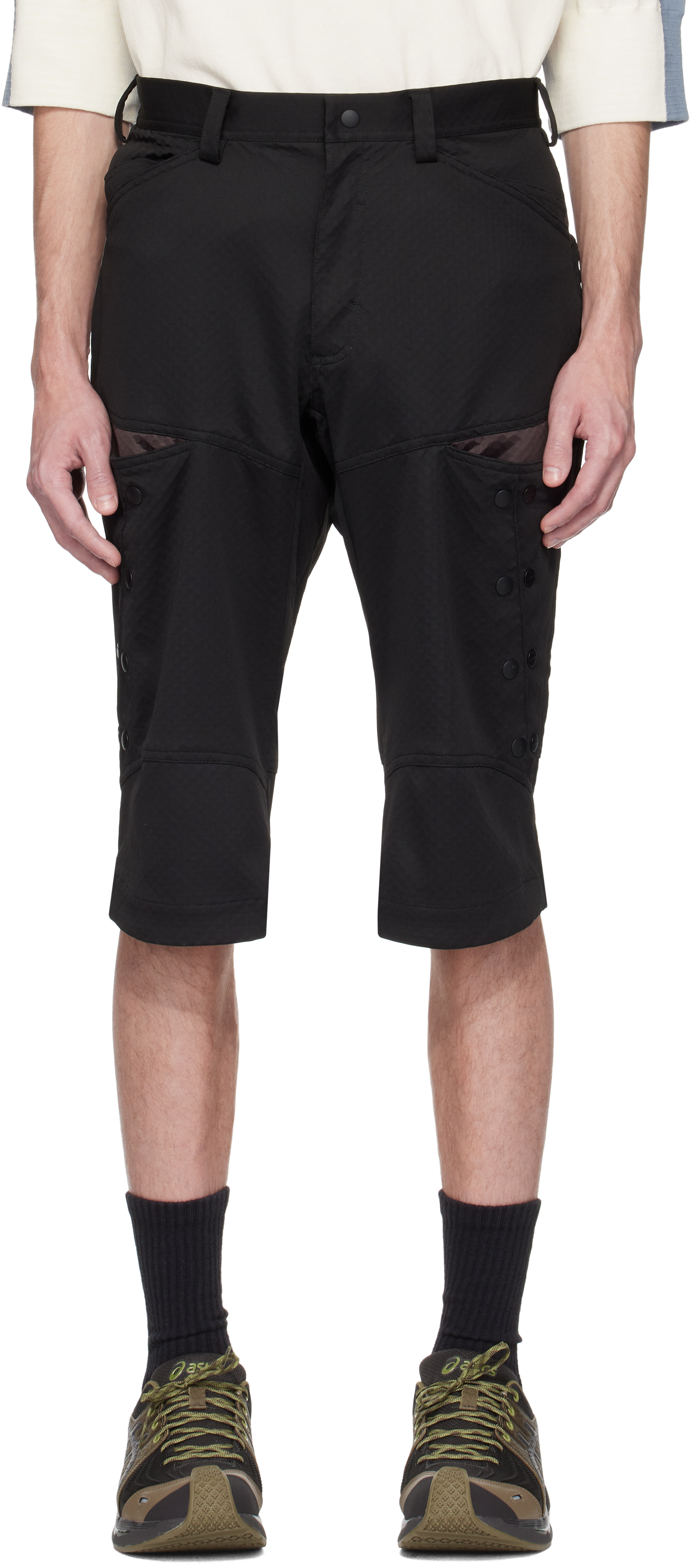 Kiko Kostadinov Inex Snap Shorts In Coal Black / Callist