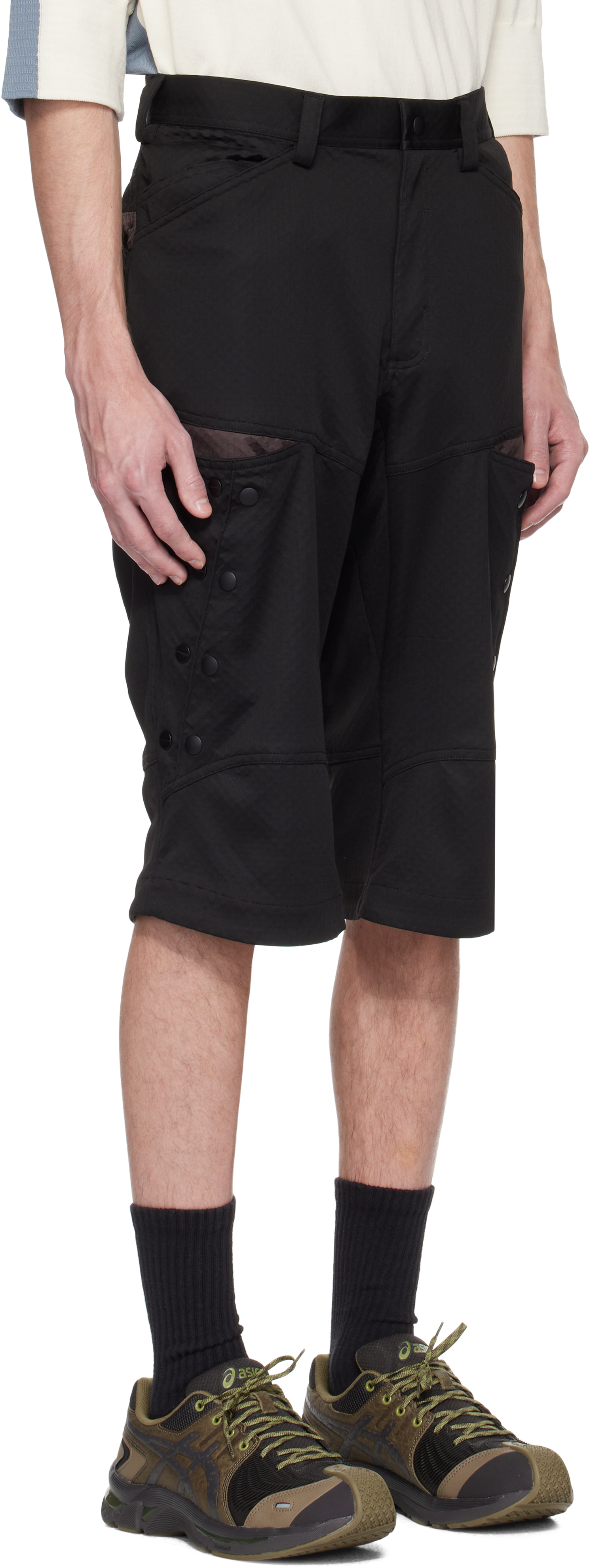 Kiko Kostadinov Inex Snap Shorts In Coal Black / Callist