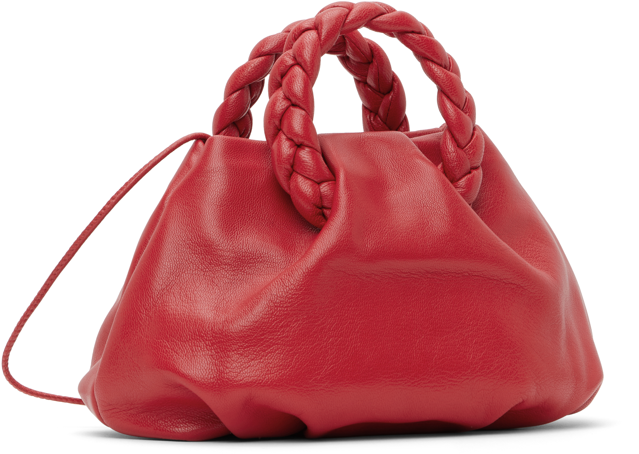 Hereu Red Bombon Supple Shiny Bag In Ruby