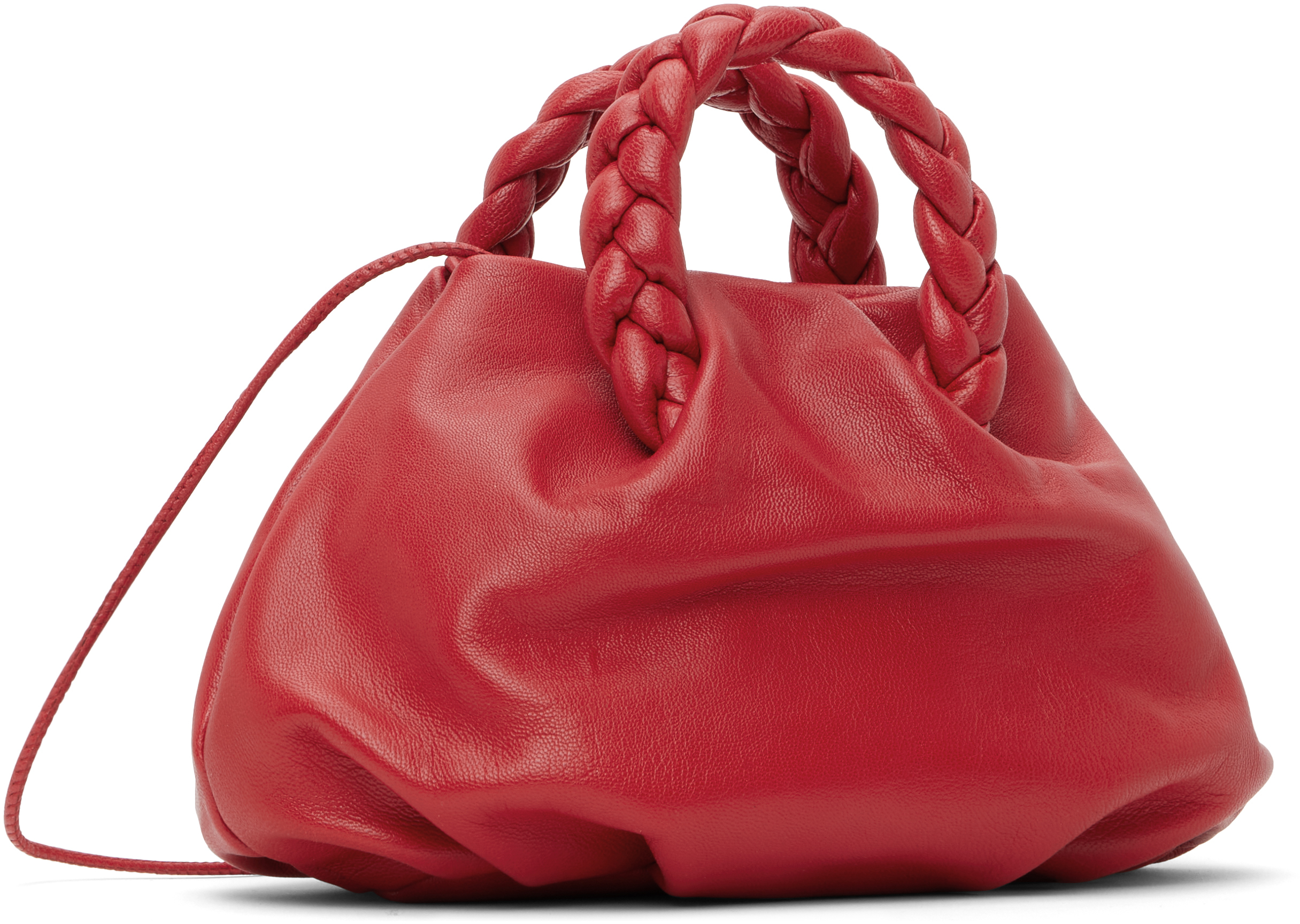 Hereu Red Bombon Supple Shiny Bag In Ruby