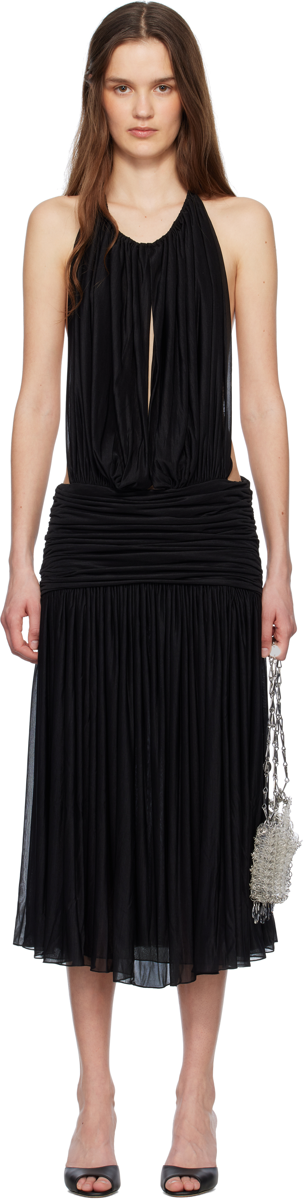 Mirror Palais Black 'la Piscine' Lady Length Midi Dress In Black