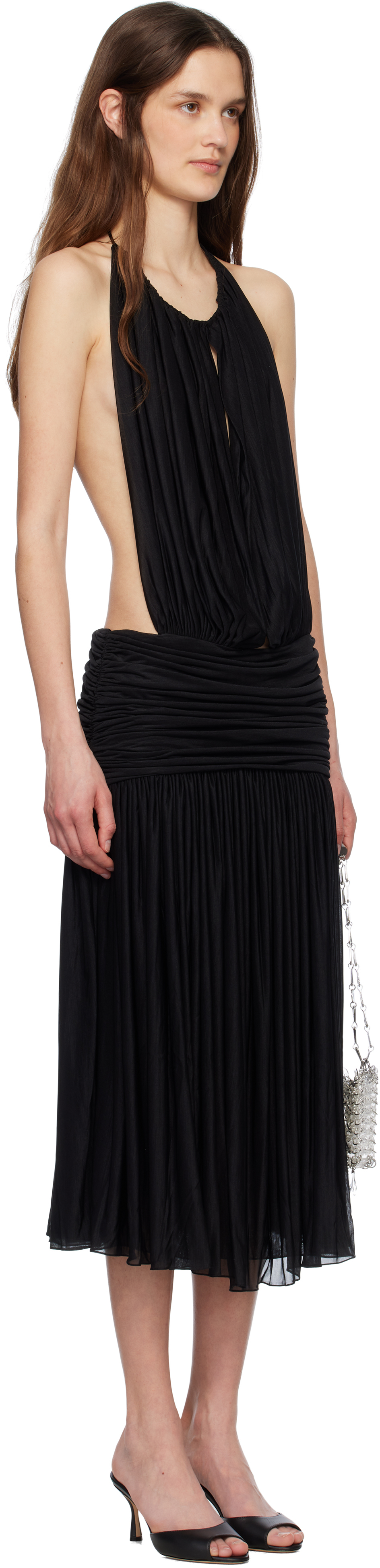 Mirror Palais Black 'la Piscine' Lady Length Midi Dress In Black