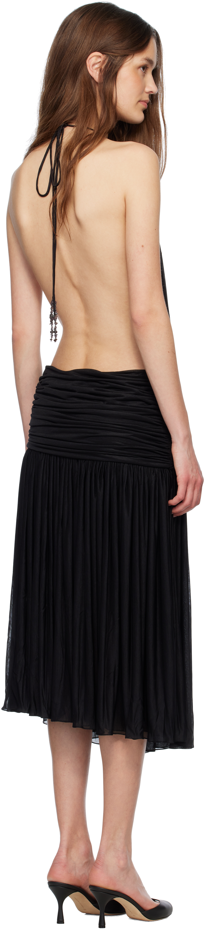 Mirror Palais Black 'la Piscine' Lady Length Midi Dress In Black