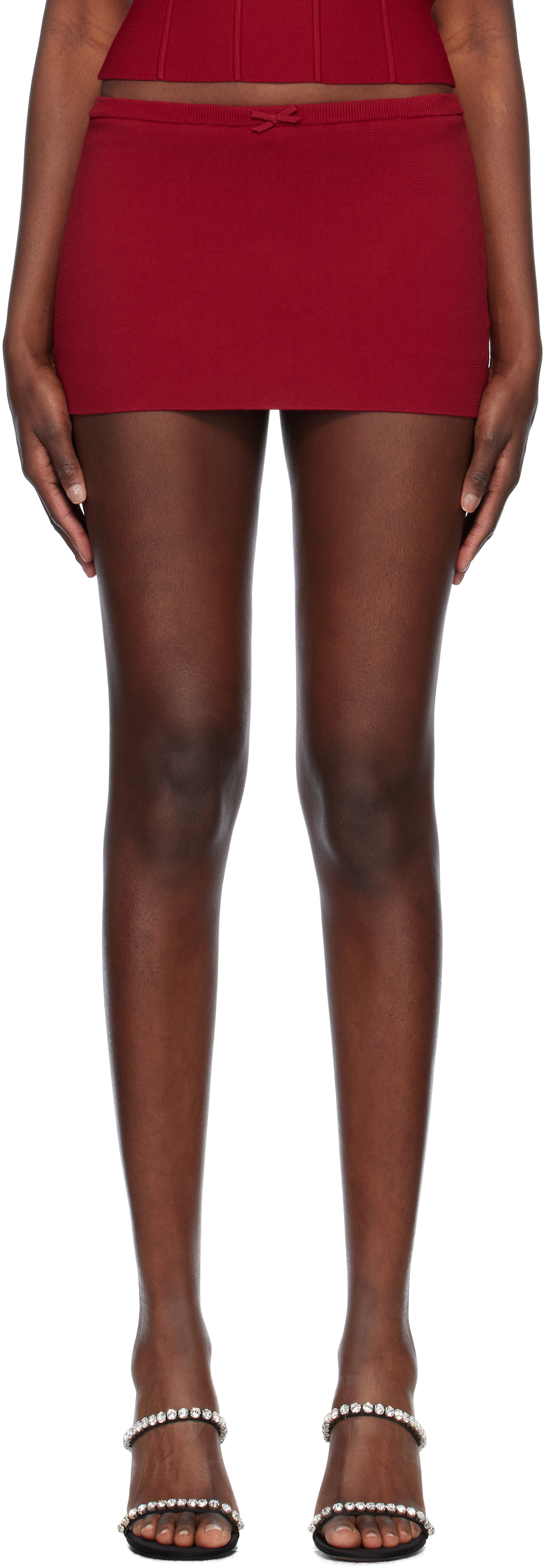 【関税込み】Mirror Palais レッド 'The Knit' ミニ スコート The Knit Mini Skort in Ruby - Mirror Palais