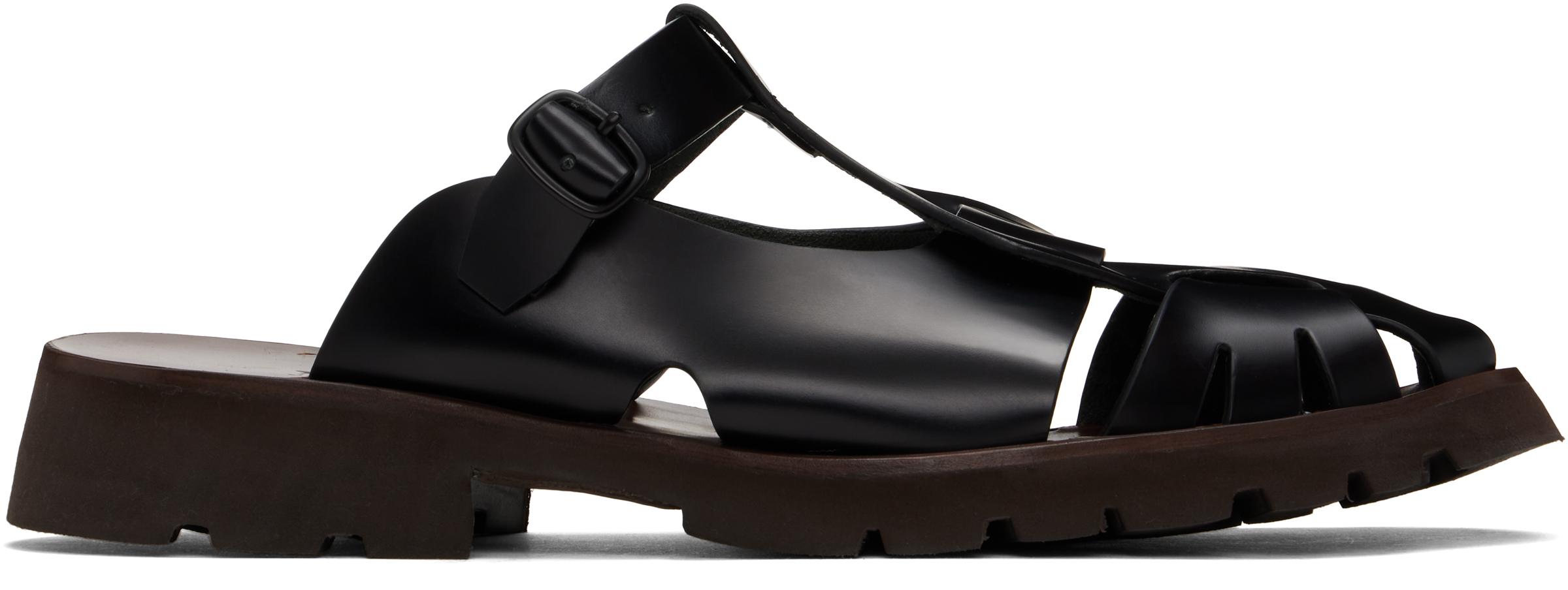 Black Canya Sport Leather Sandals