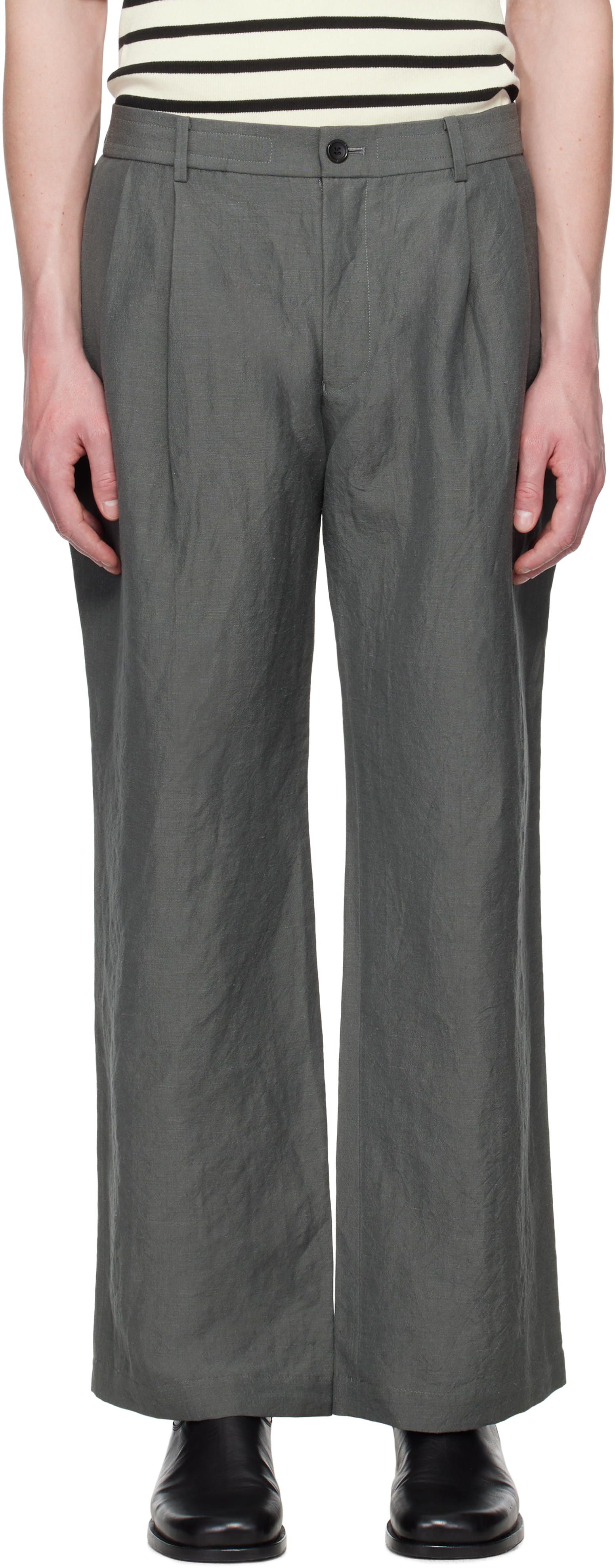 N. Hoolywood Gray Tucked Trousers