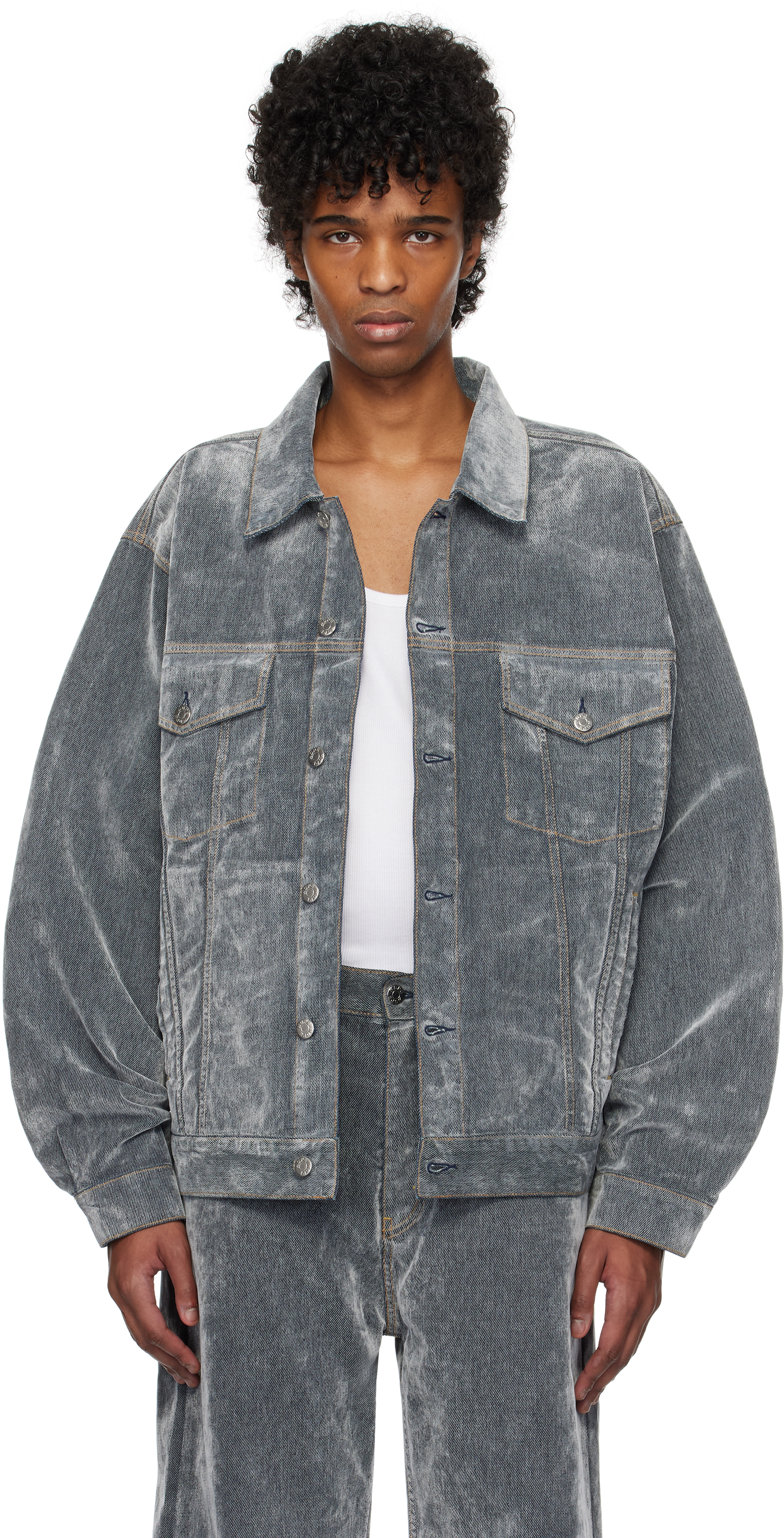 Gray Bold Denim Jacket