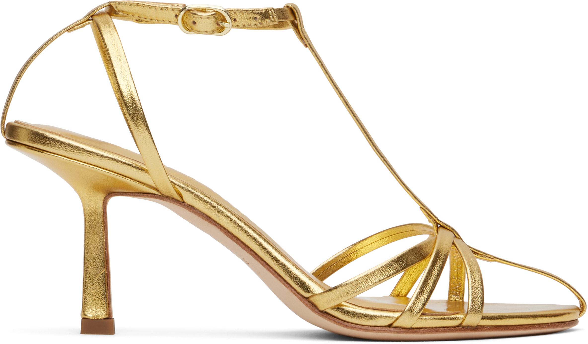 サンダル・ミュール STUDIO AMELIA SS25 Sandals (F836CFS AVIARY 70BLK) Gold Aviary 70 Heeled Sandals by Studio Amelia on Sale