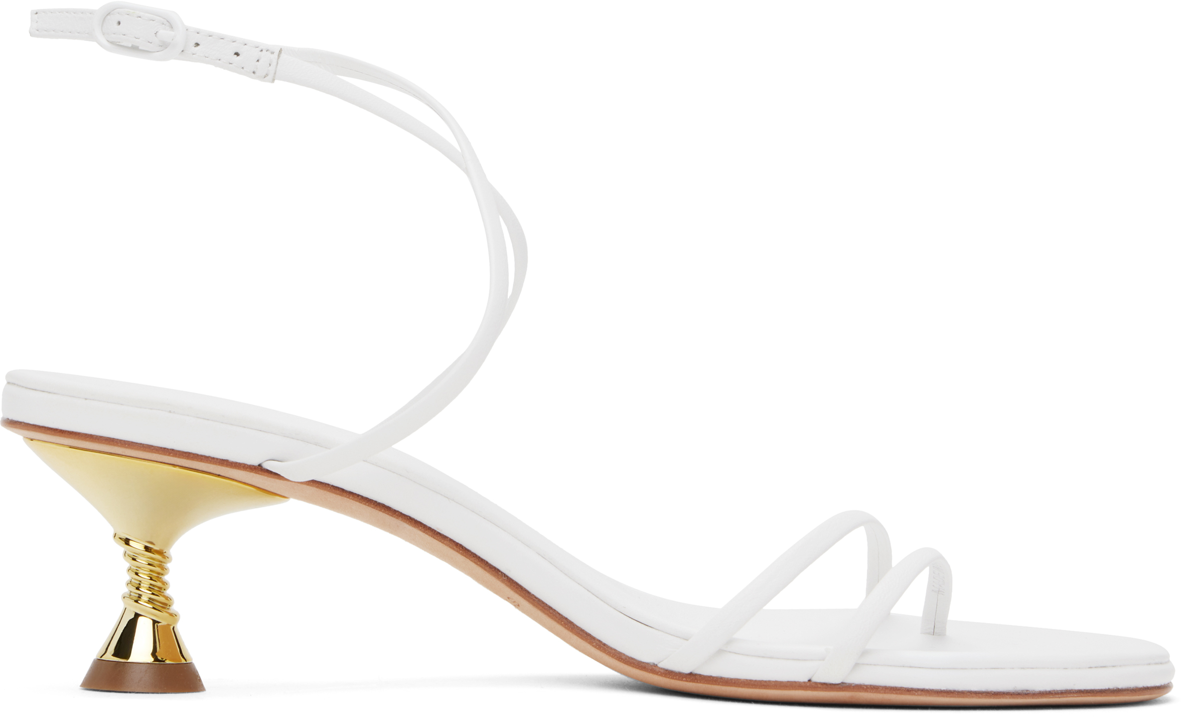【関税込み】Studio Amelia ホワイト Helix 50 ヒールサンダル White Helix 50 Heeled Sandals by Studio Amelia on Sale