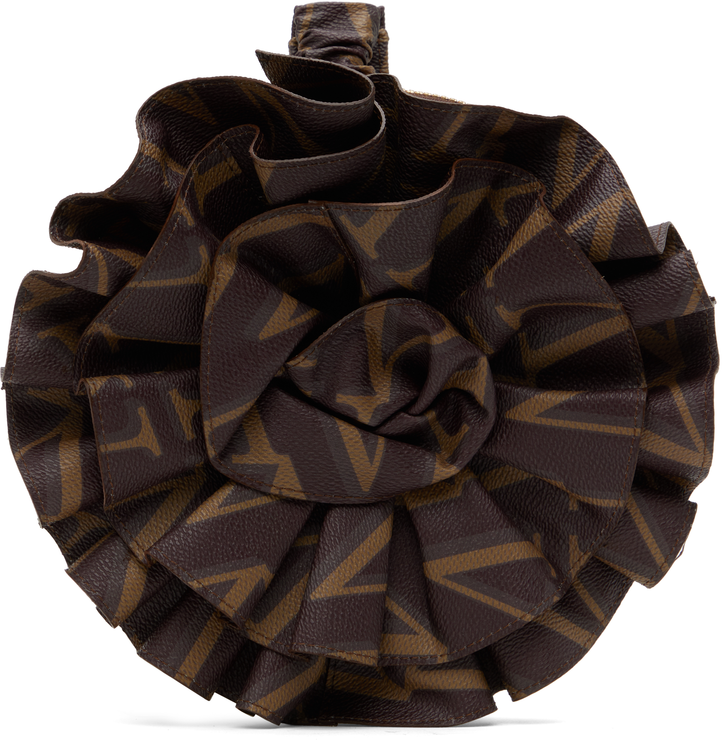 Brown Corsage Monogram Pouch