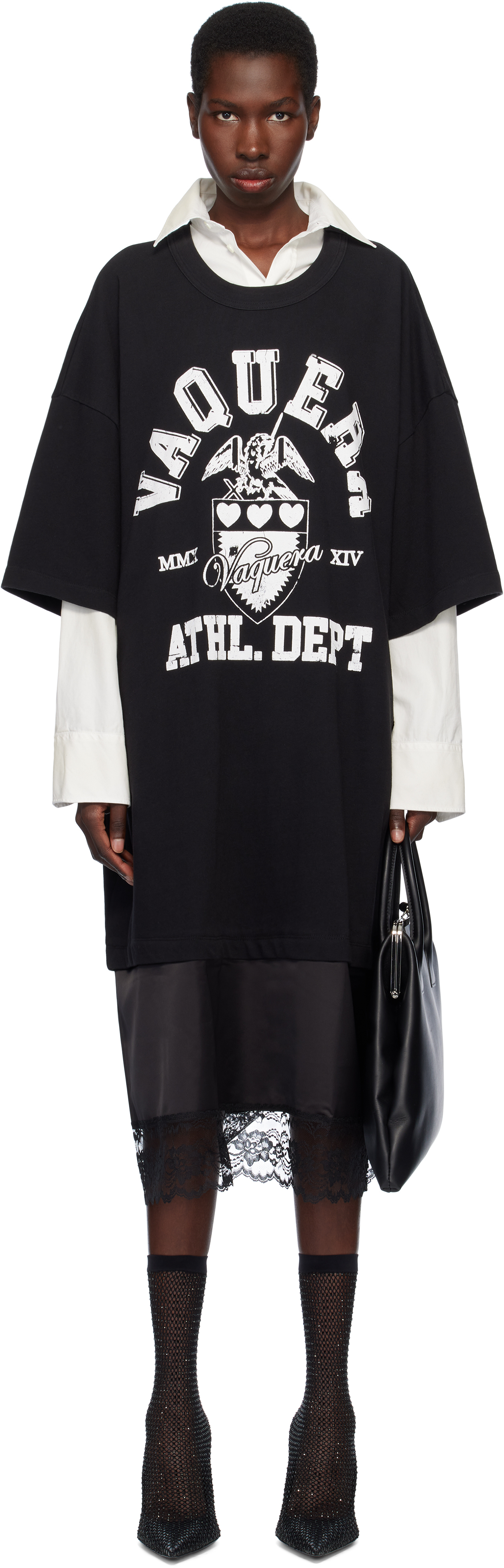 Black Slip Skirt Tall Tee Maxi Dress
